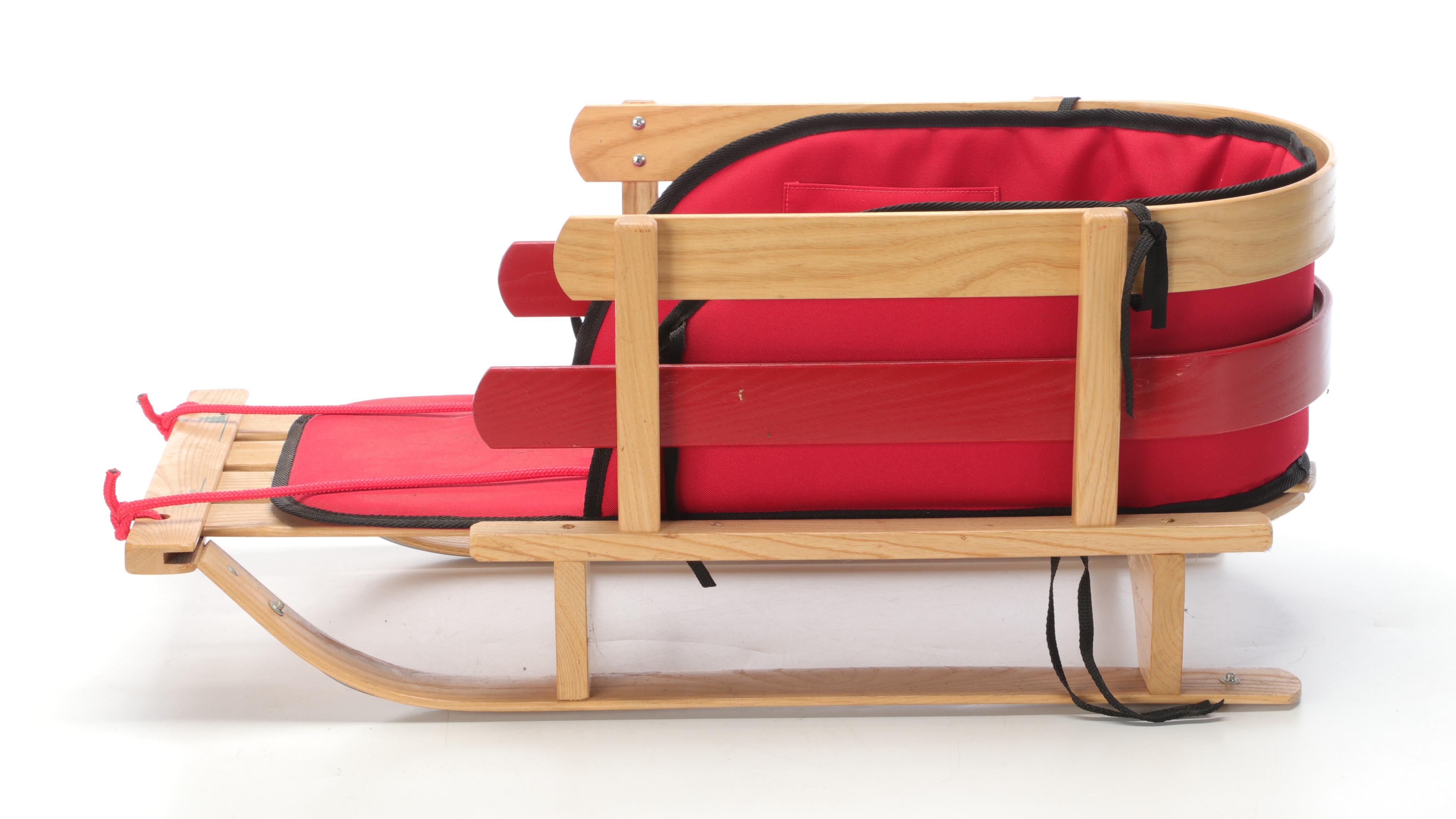 L.L. Bean Kid's Pull Snow Sled and Cushion