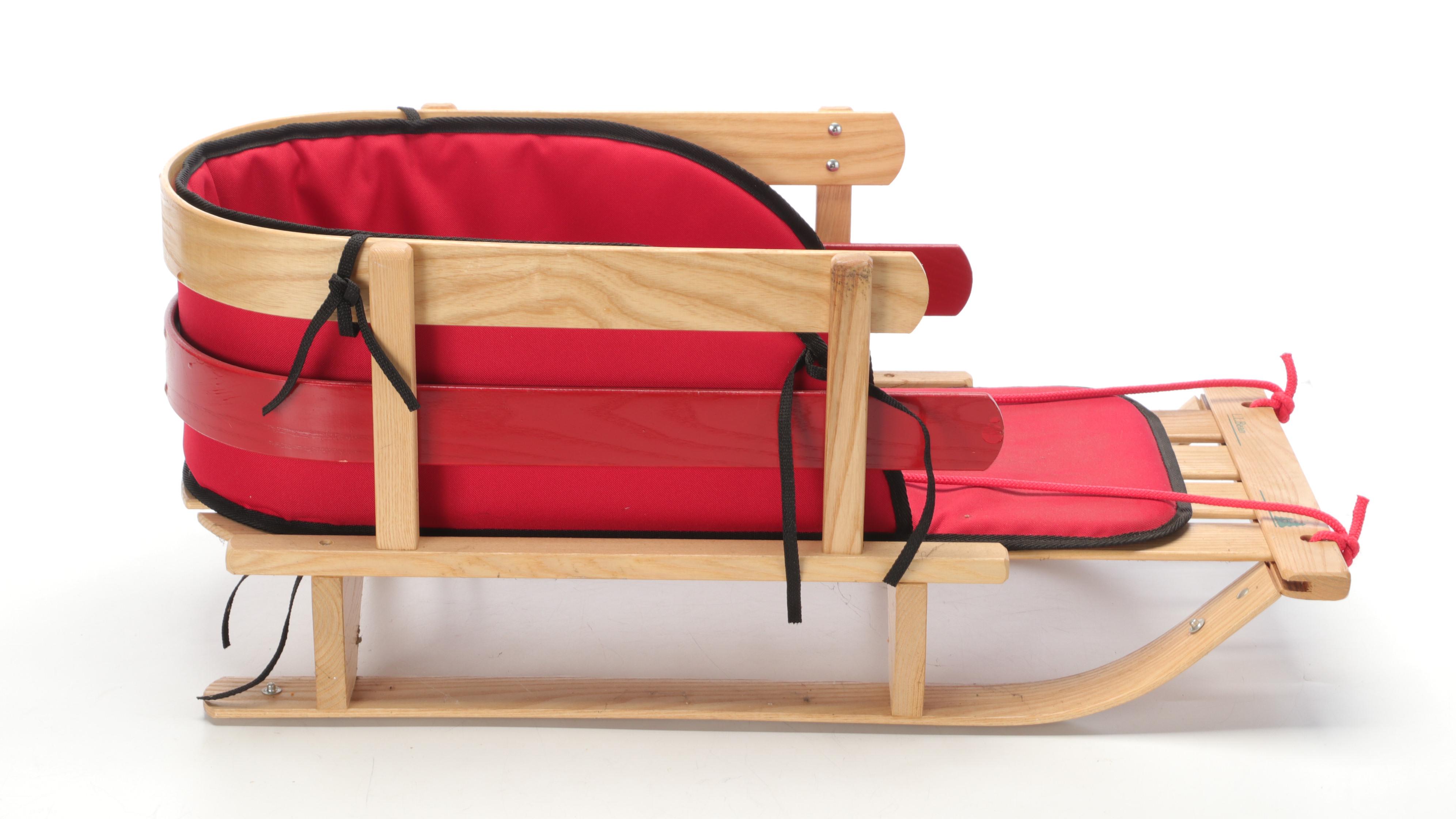 L.L. Bean Kid's Pull Snow Sled and Cushion