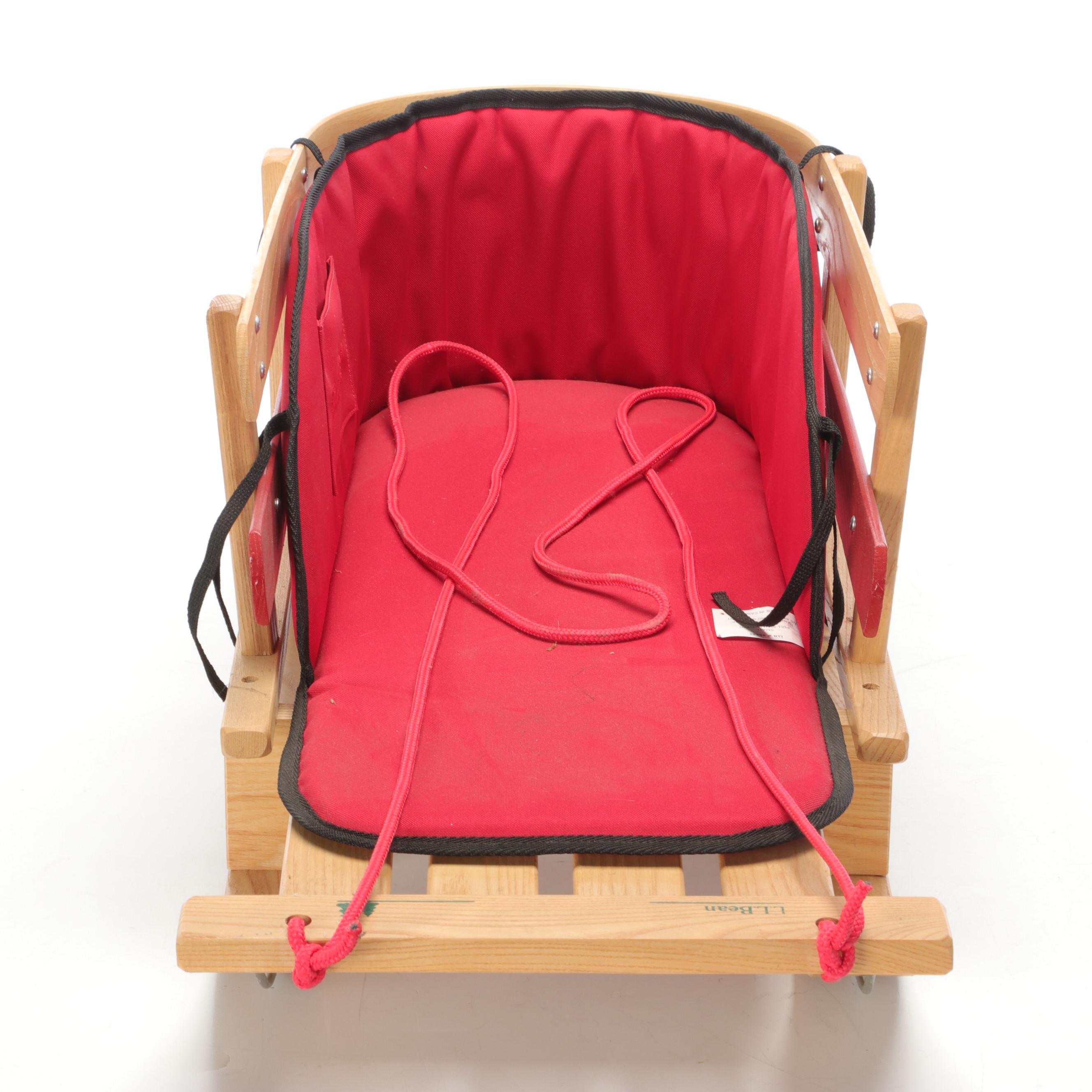 L.L. Bean Kid's Pull Snow Sled and Cushion
