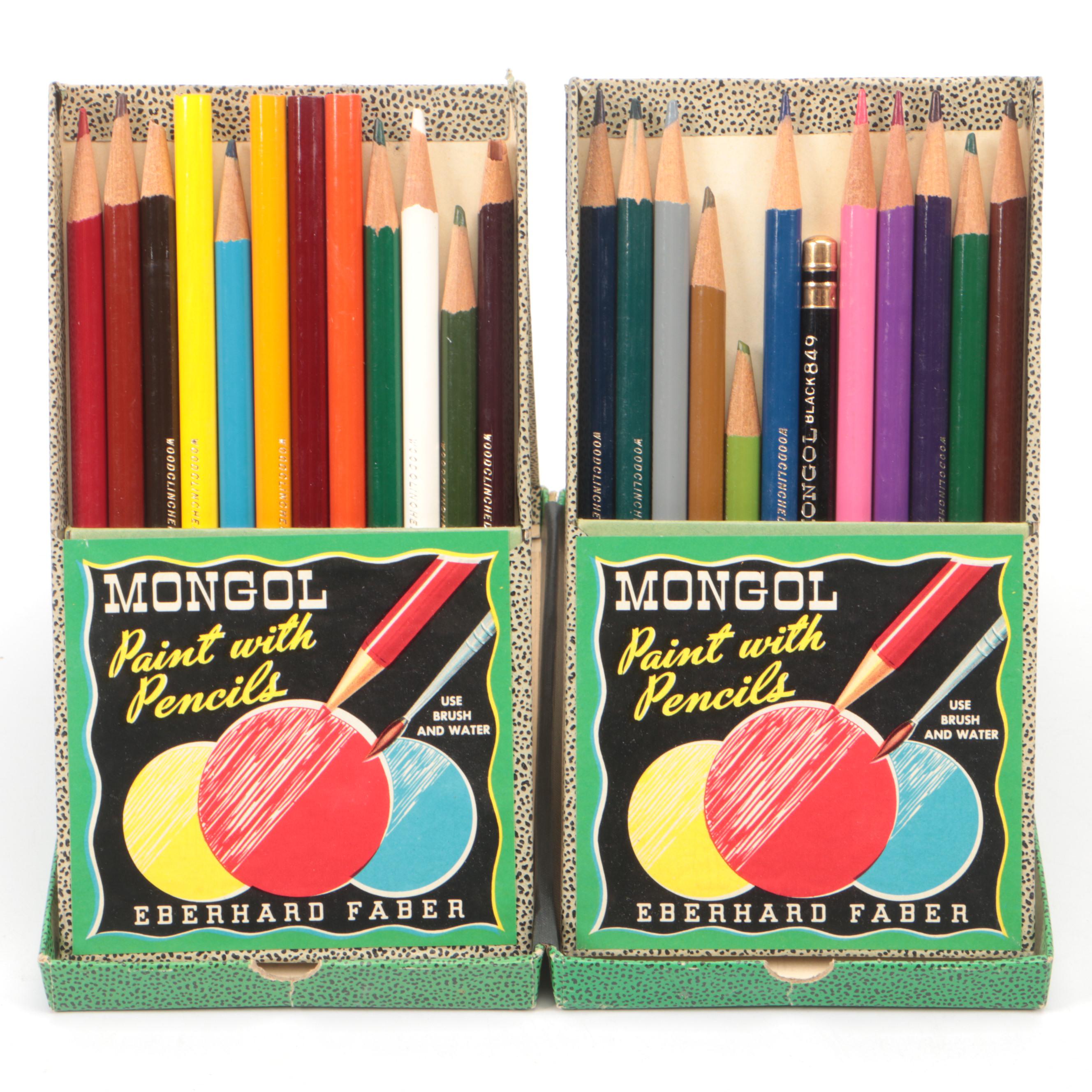 Eberhard Faber "Mongol" Water Soluble Colored Pencils with Other Colored Pencils