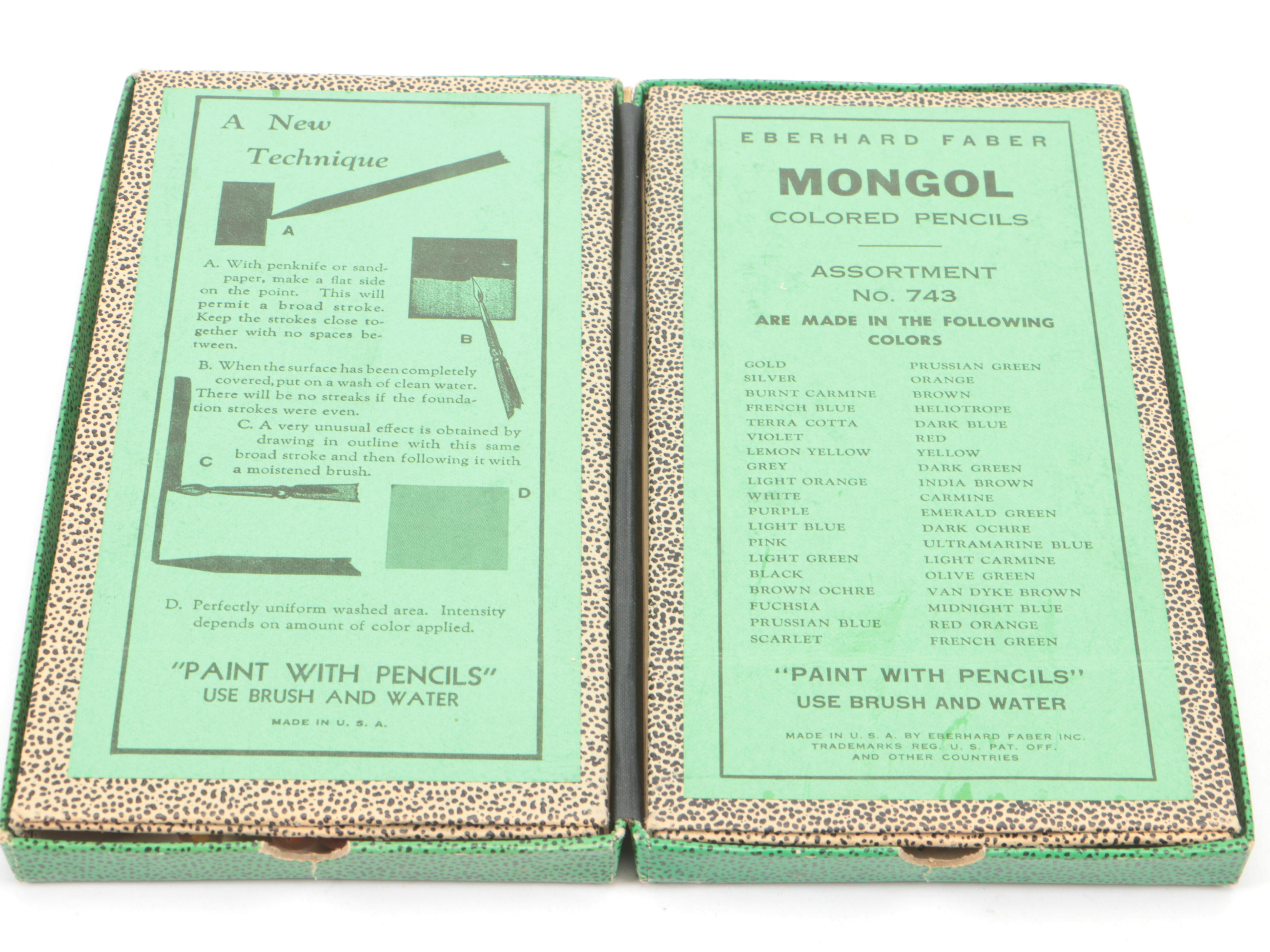 Eberhard Faber "Mongol" Water Soluble Colored Pencils with Other Colored Pencils