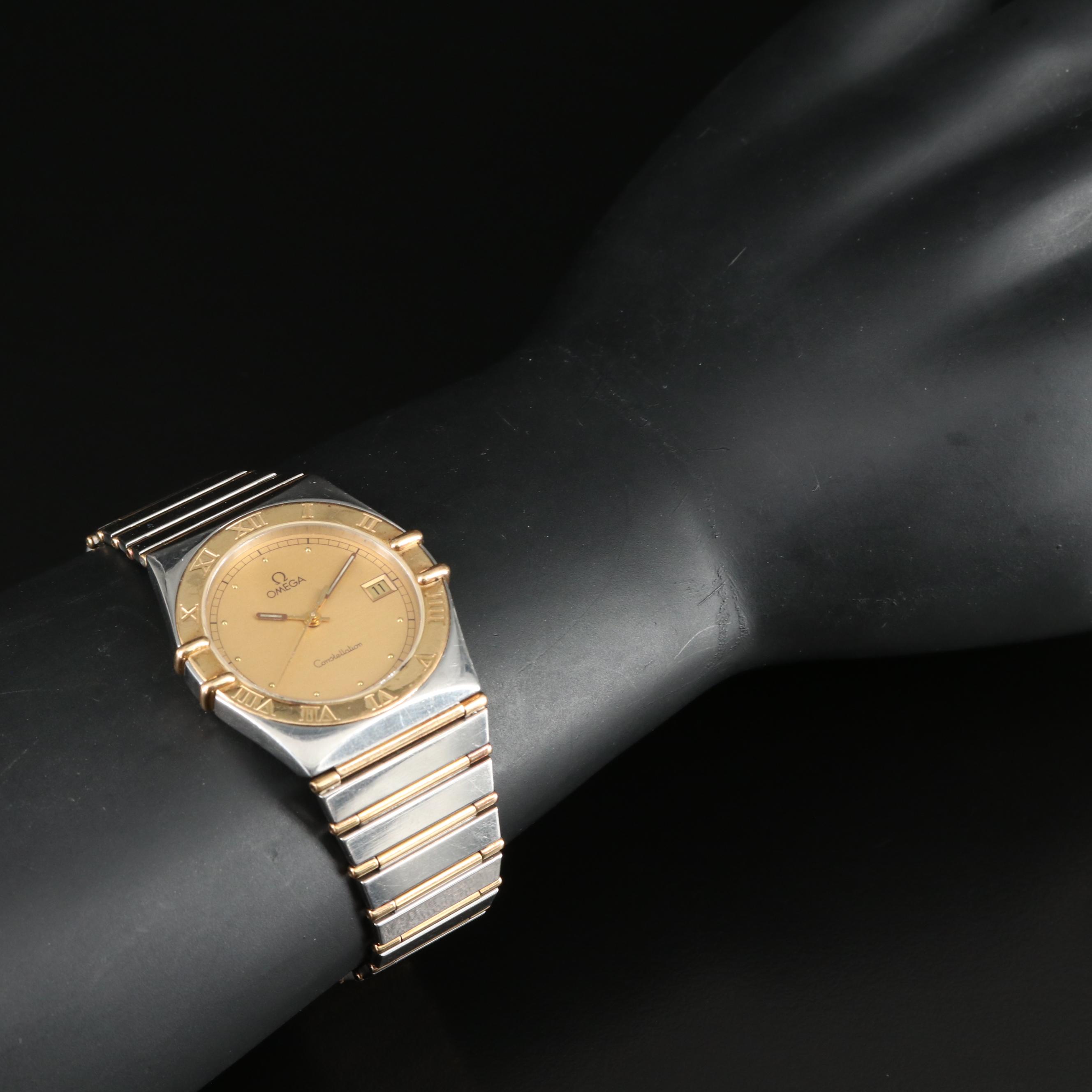 1993 Omega Constellation 18K Gold and Steel Quartz Watch
