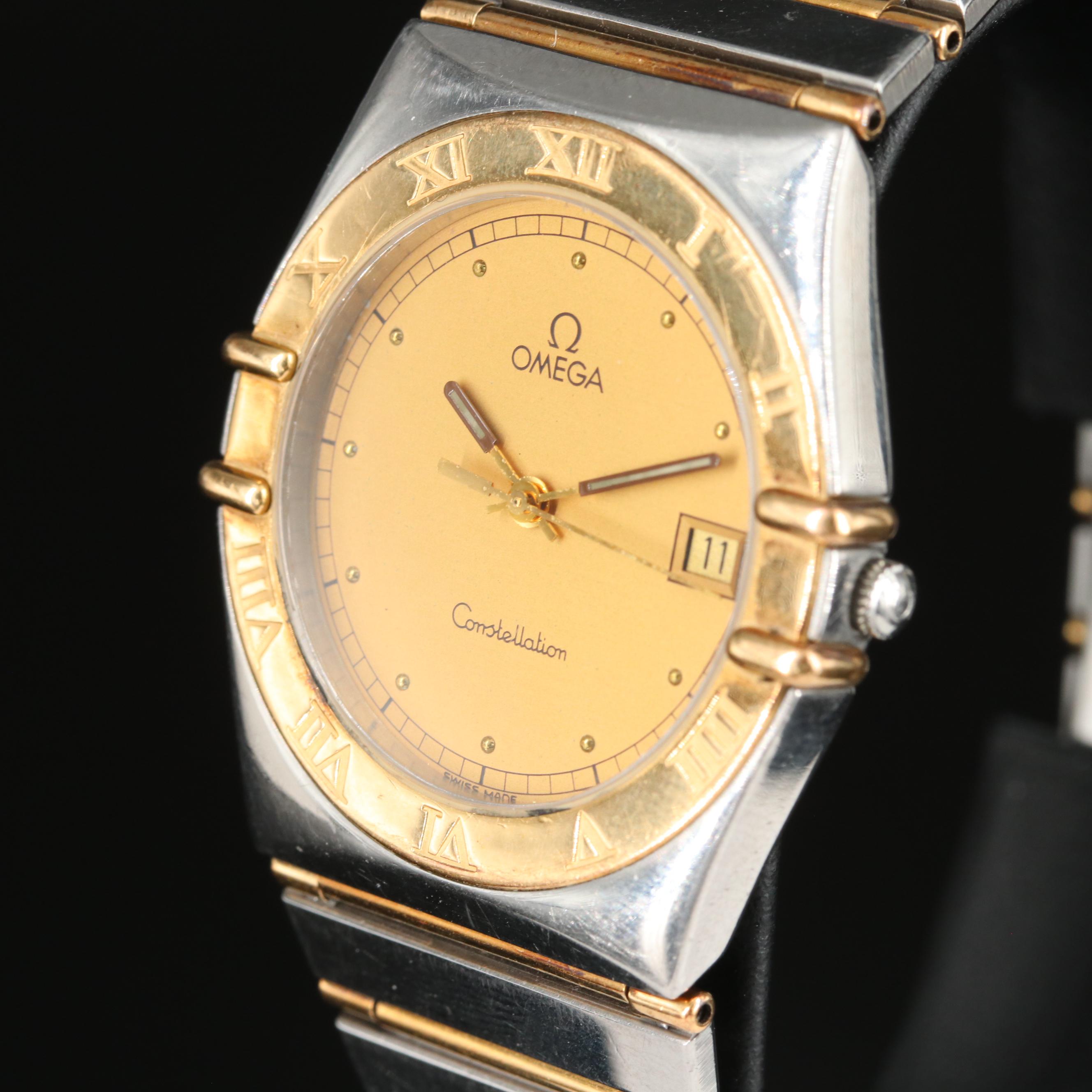 1993 Omega Constellation 18K Gold and Steel Quartz Watch