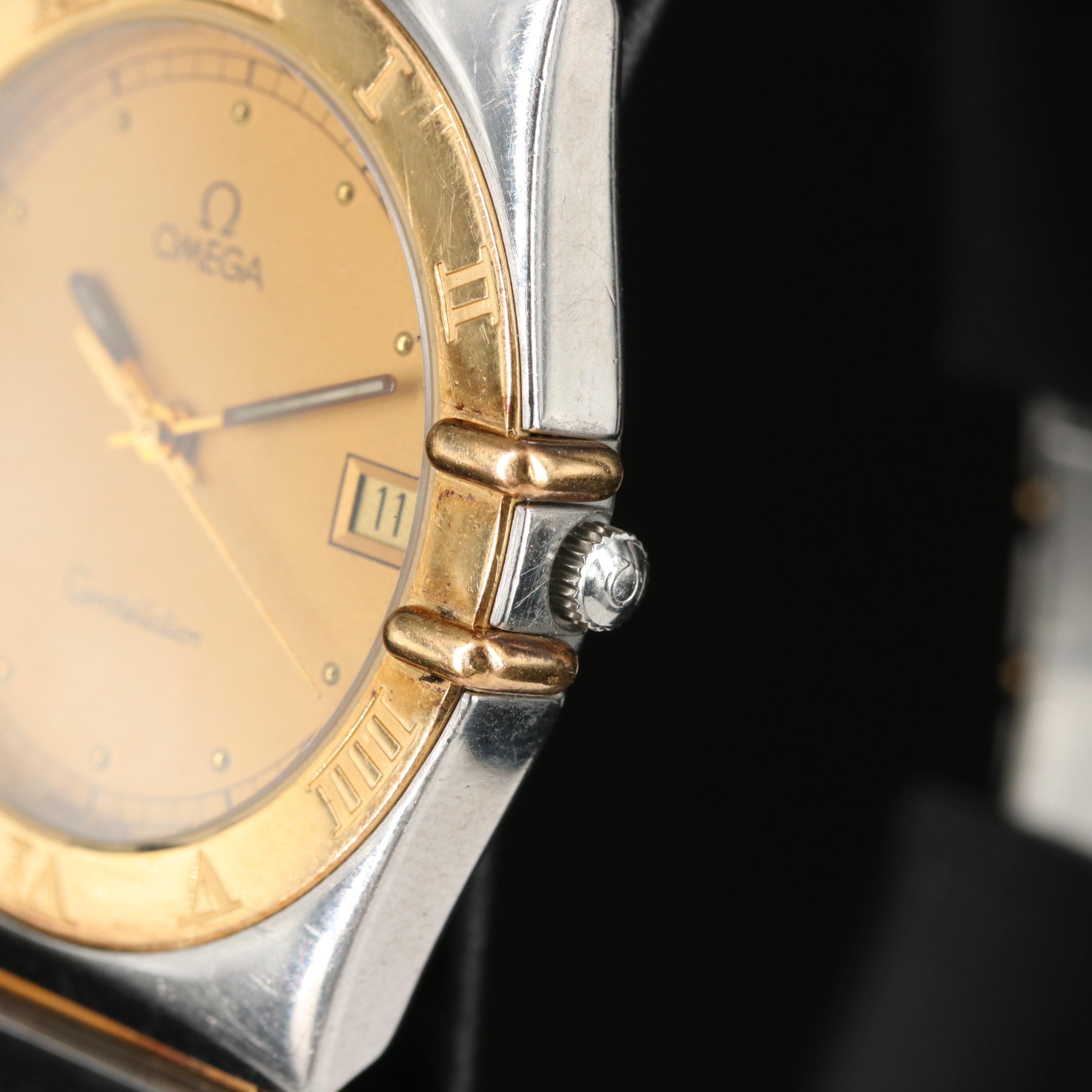 1993 Omega Constellation 18K Gold and Steel Quartz Watch