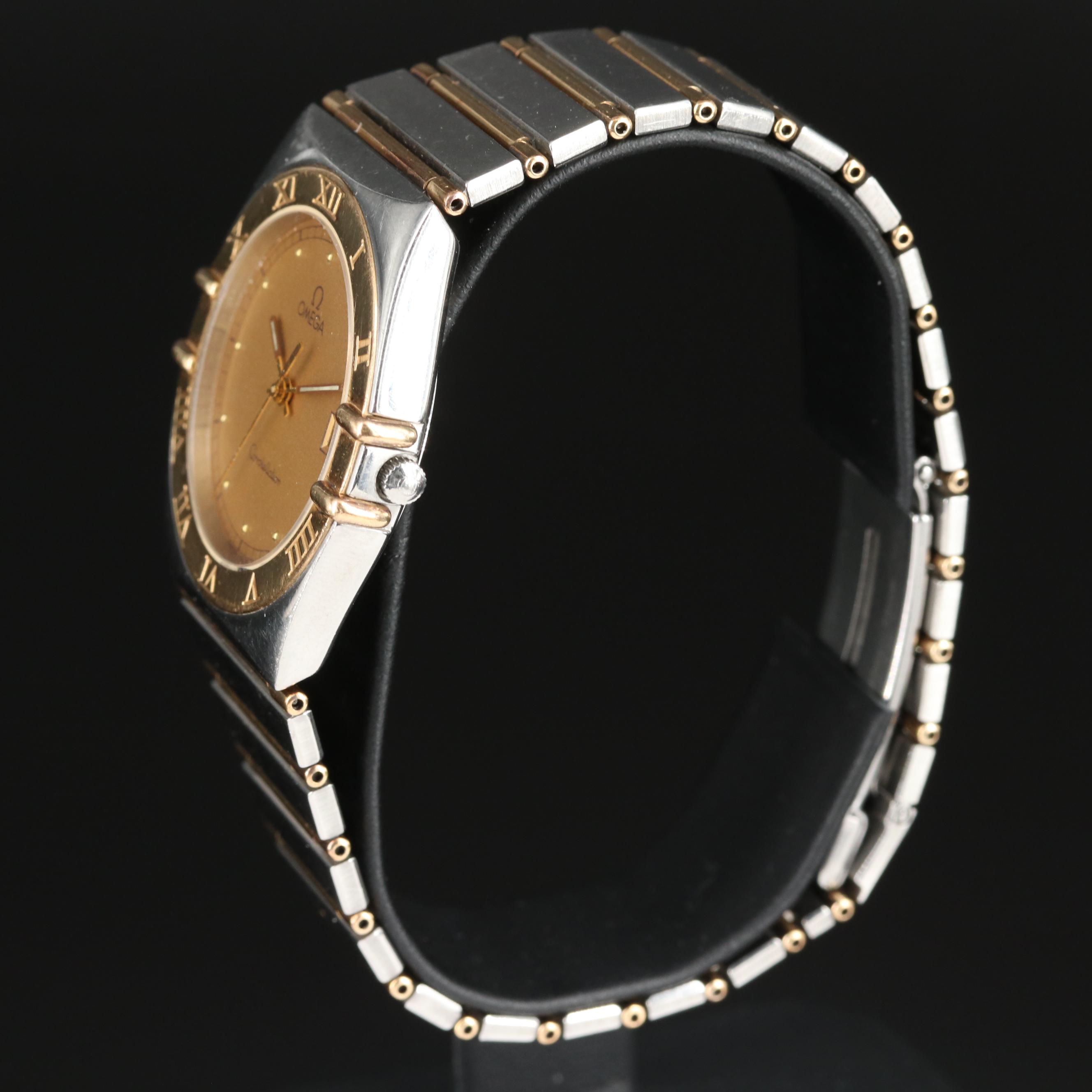 1993 Omega Constellation 18K Gold and Steel Quartz Watch