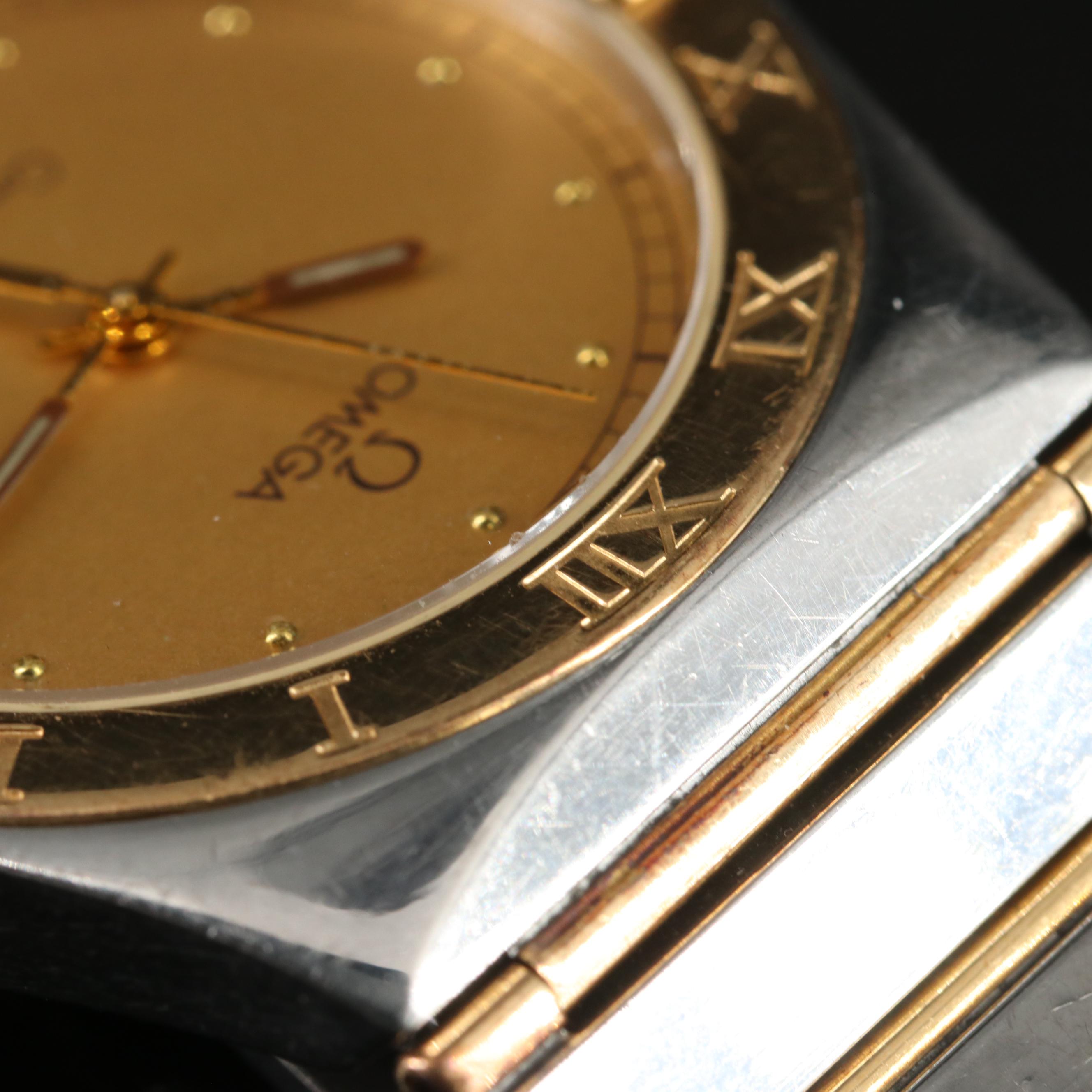 1993 Omega Constellation 18K Gold and Steel Quartz Watch