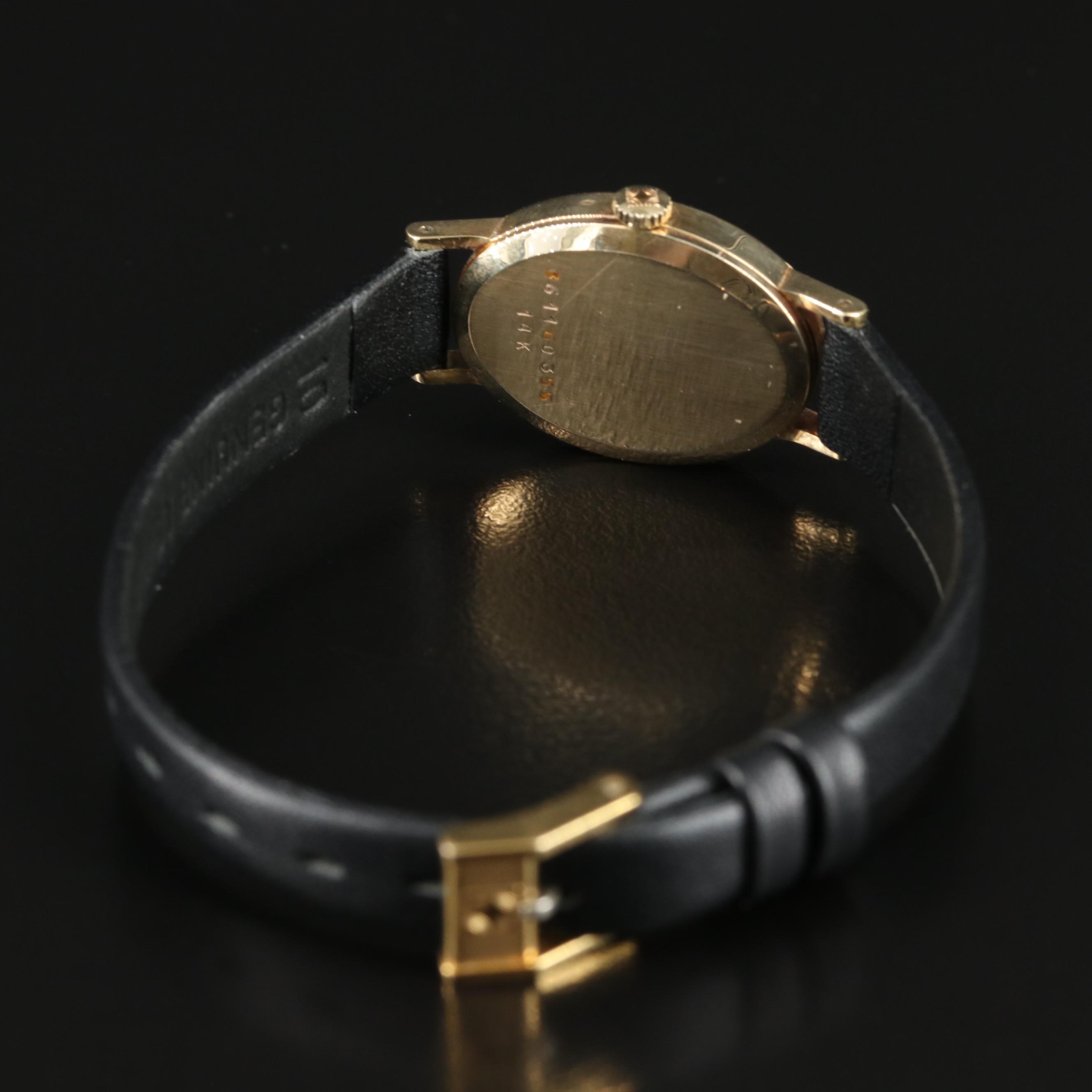 Vintage 14K Movado Zenith Diamond Dial Watch