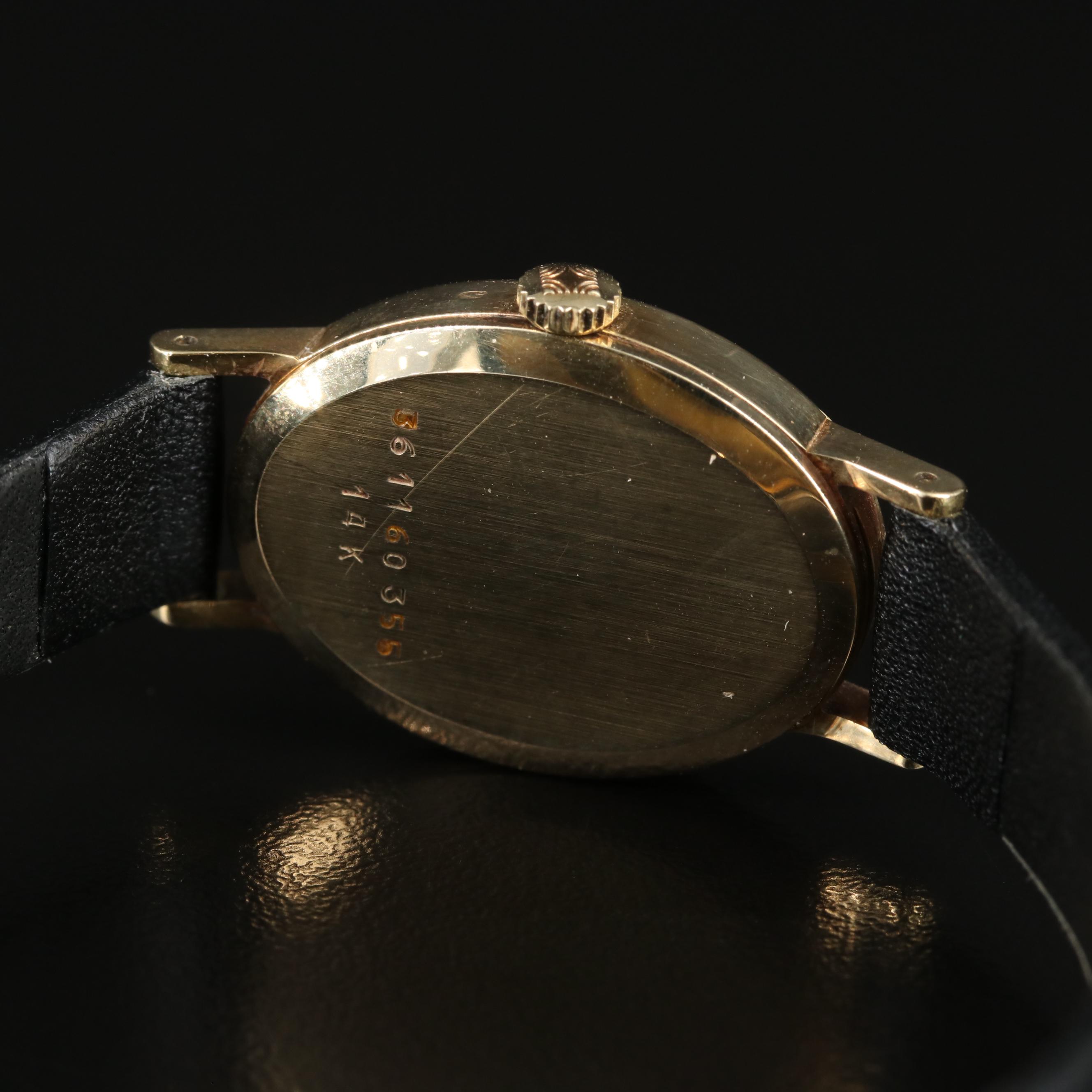 Vintage 14K Movado Zenith Diamond Dial Watch