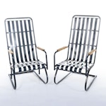 Pair of Steel Patio Chairs, Mid to Late 20th Century