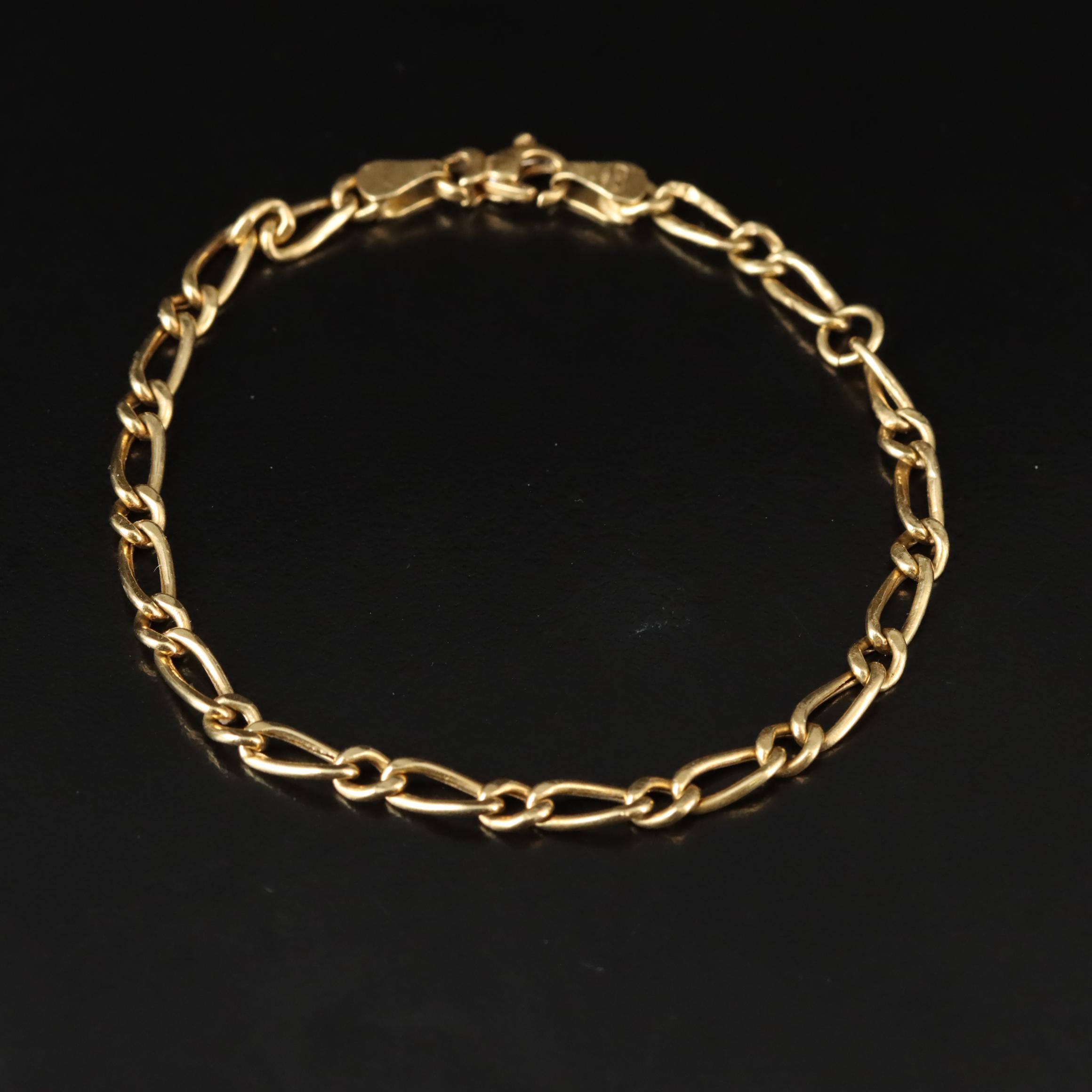 Italian 18K Figaro Link Bracelet