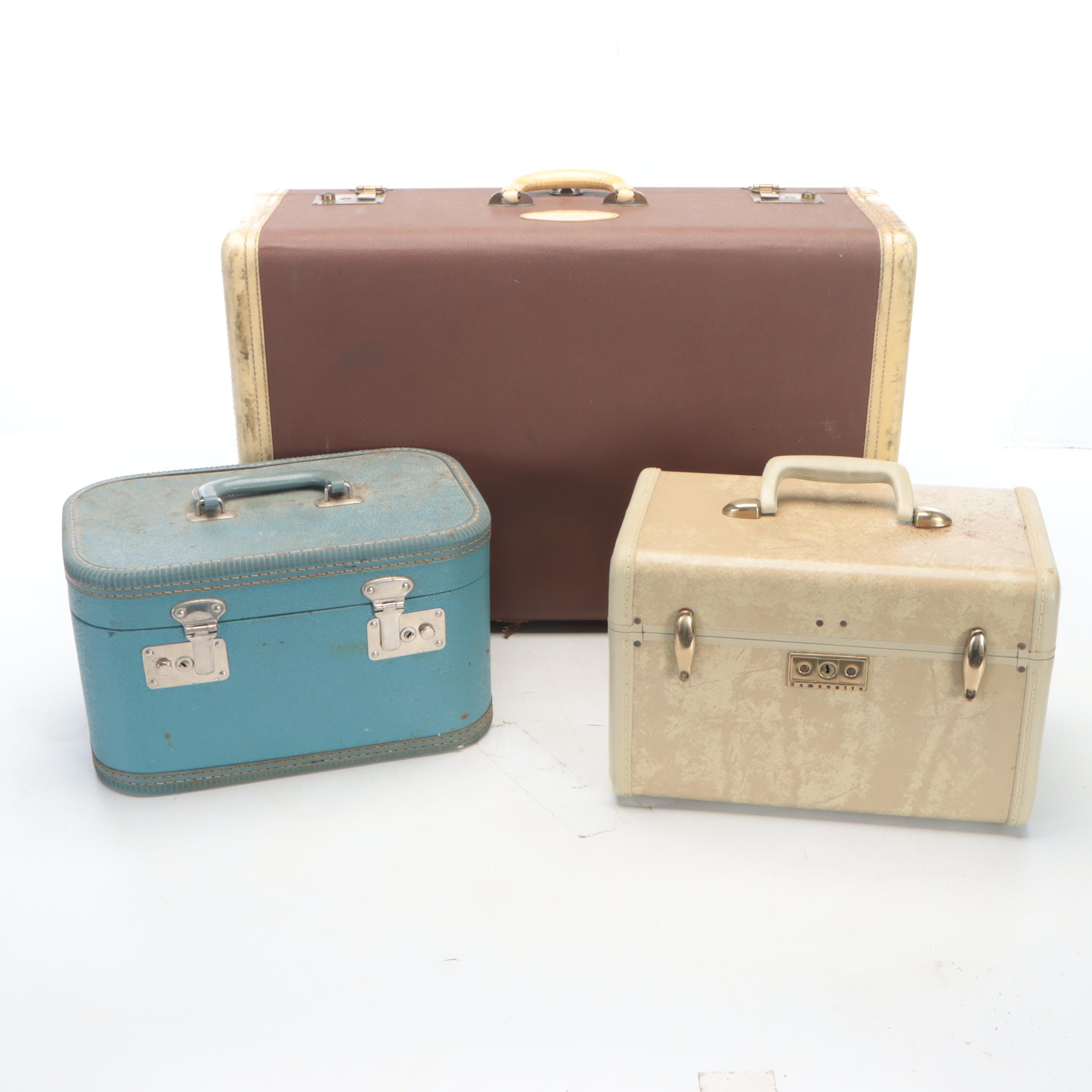 Hartmann Hardside Suitcase with Samsonite Streamlite and Other Train Cases