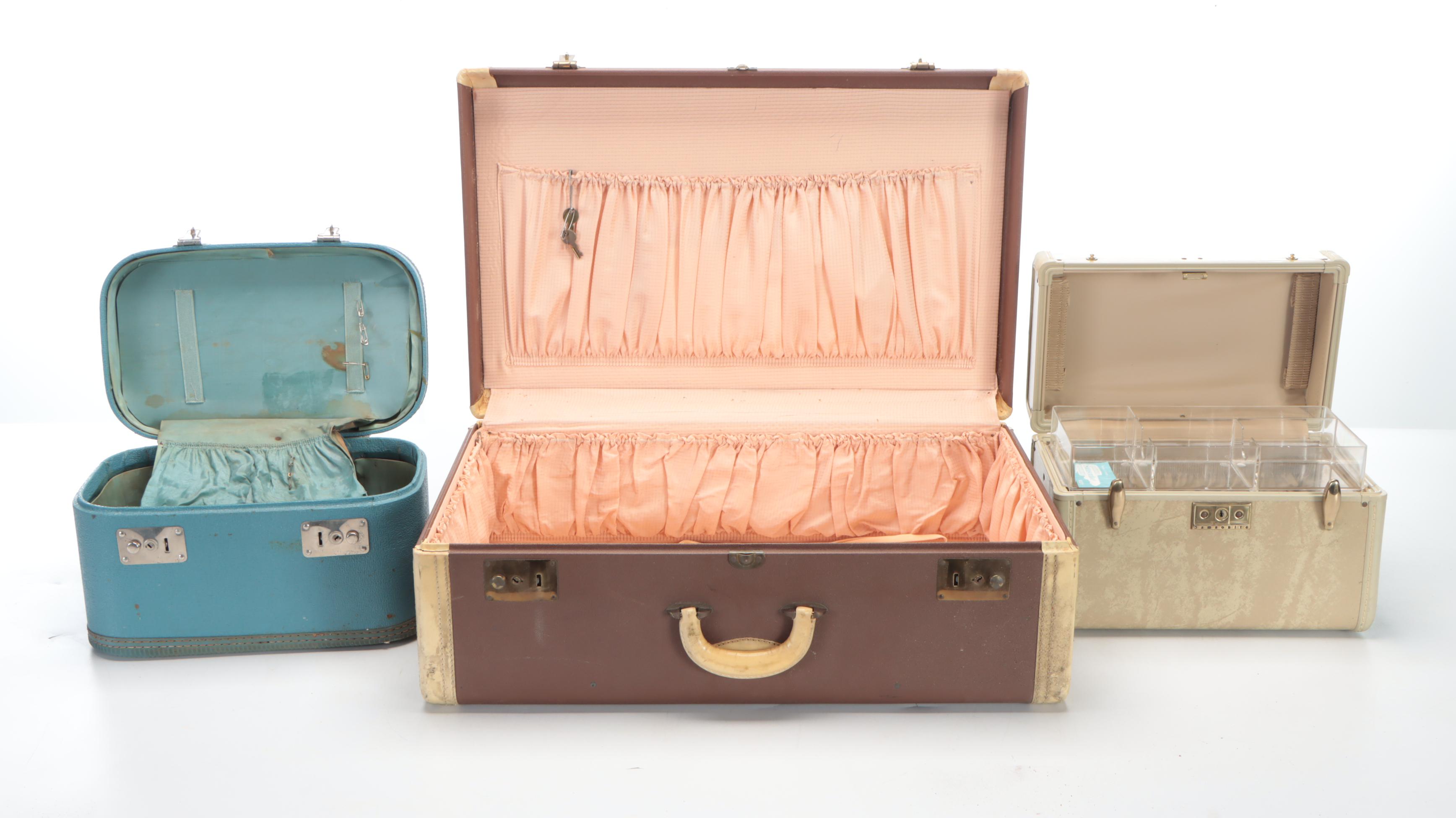 Hartmann Hardside Suitcase with Samsonite Streamlite and Other Train Cases