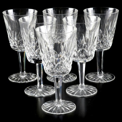 Six Waterford "Lismore" Crystal Water Goblets