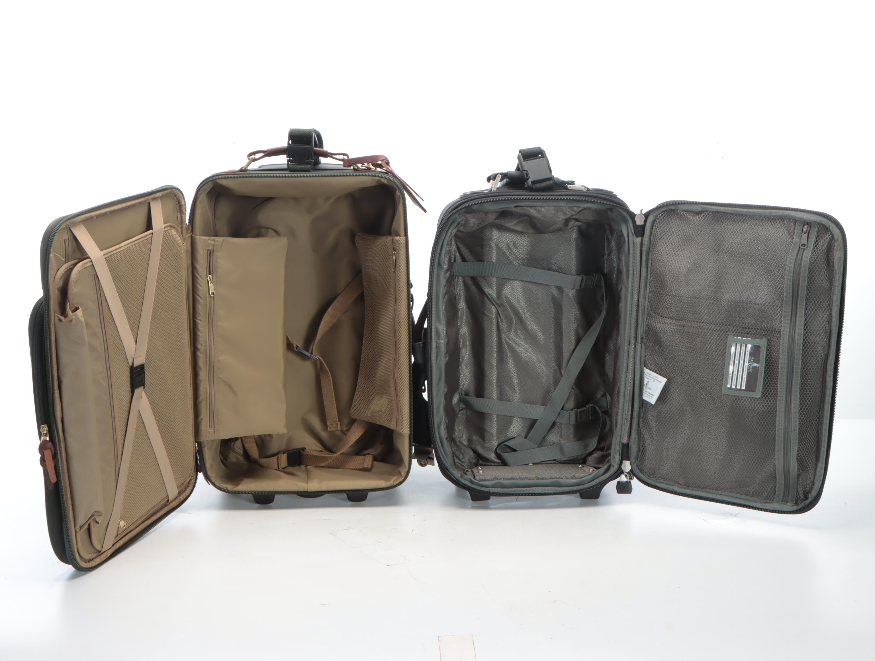 Orvis Olive Green Canvas 22" Suitcase, Atlantic Black 20" Rolling Luggage