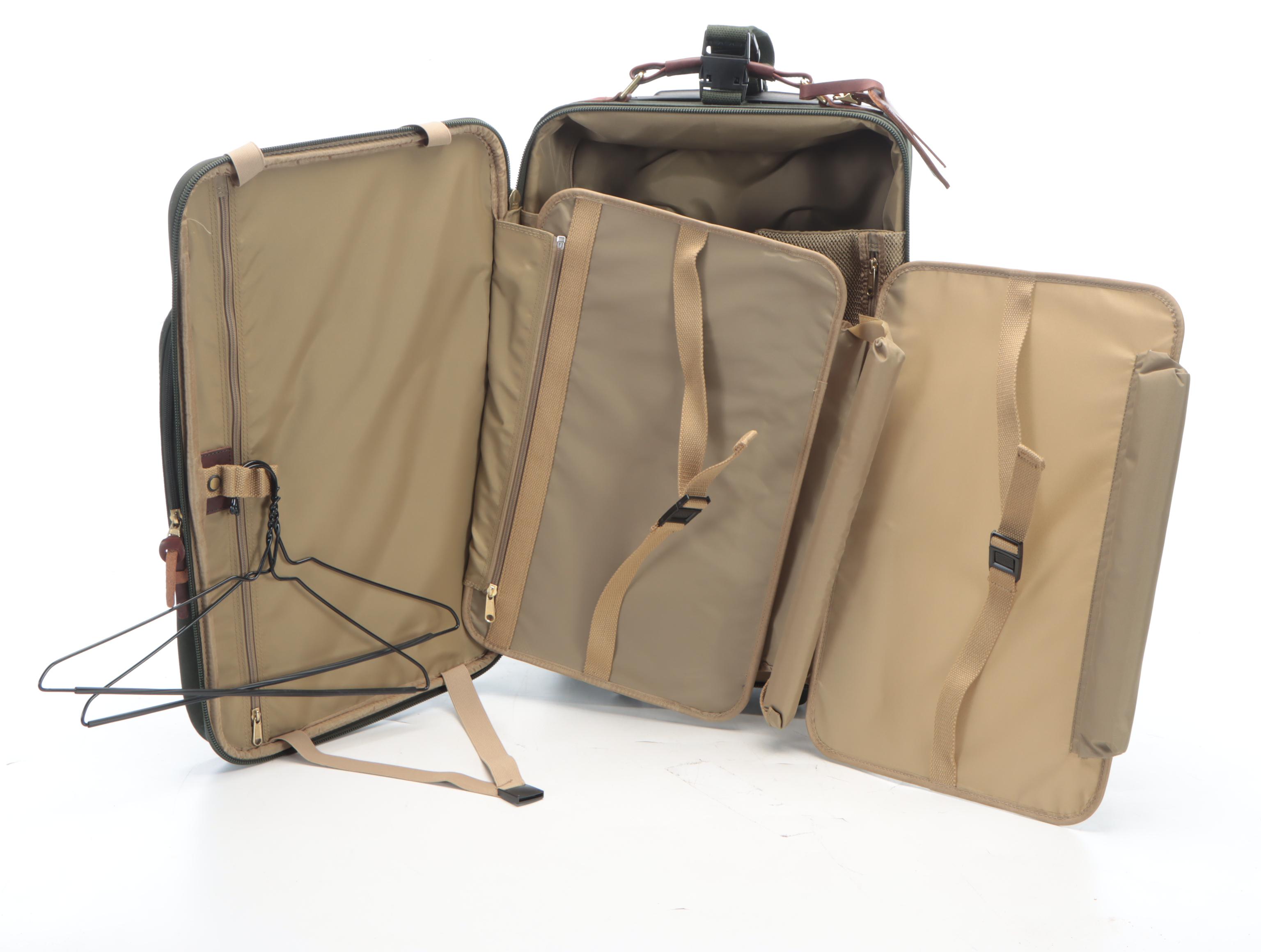 Orvis Olive Green Canvas 22" Suitcase, Atlantic Black 20" Rolling Luggage