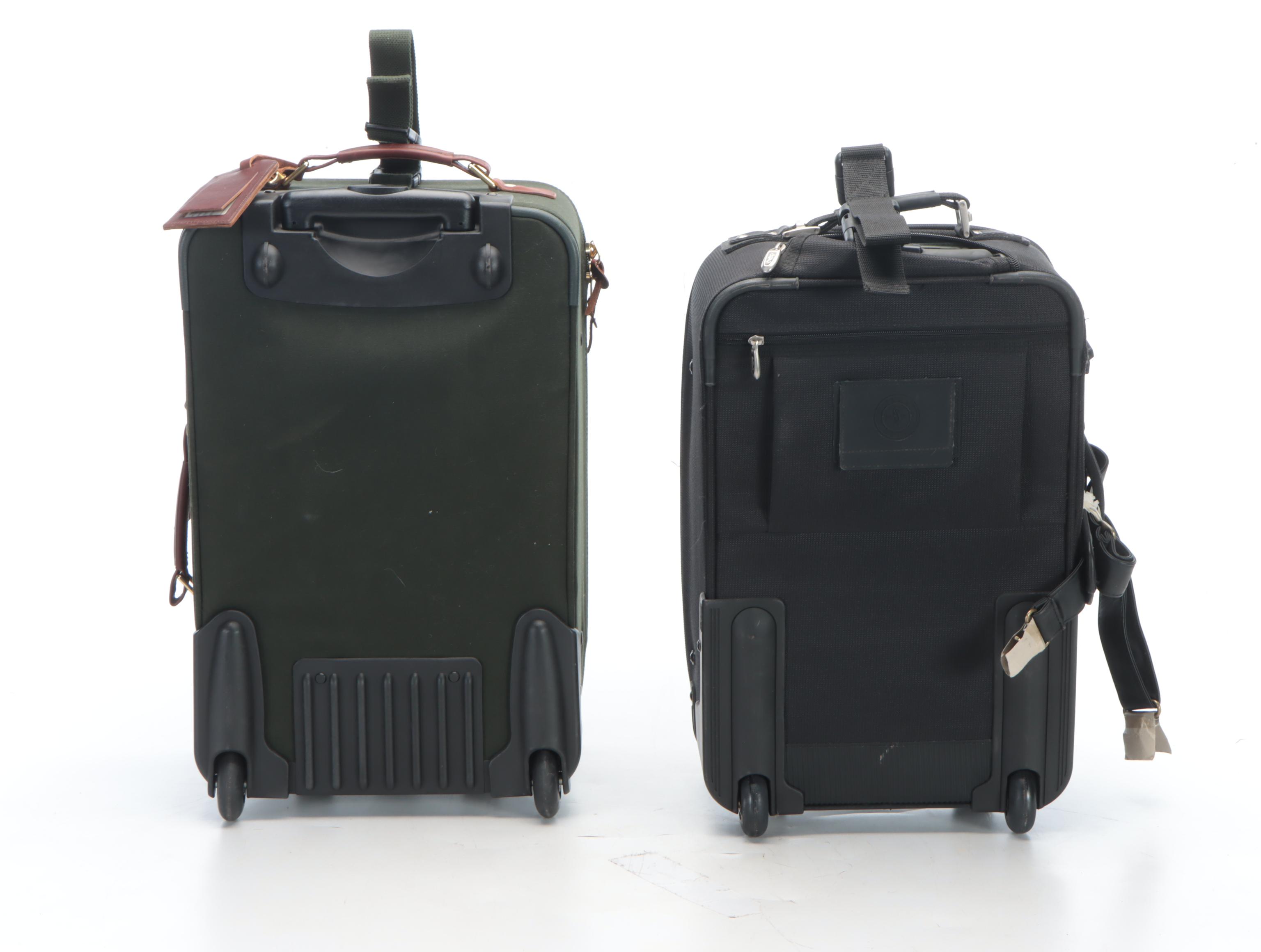 Orvis Olive Green Canvas 22" Suitcase, Atlantic Black 20" Rolling Luggage