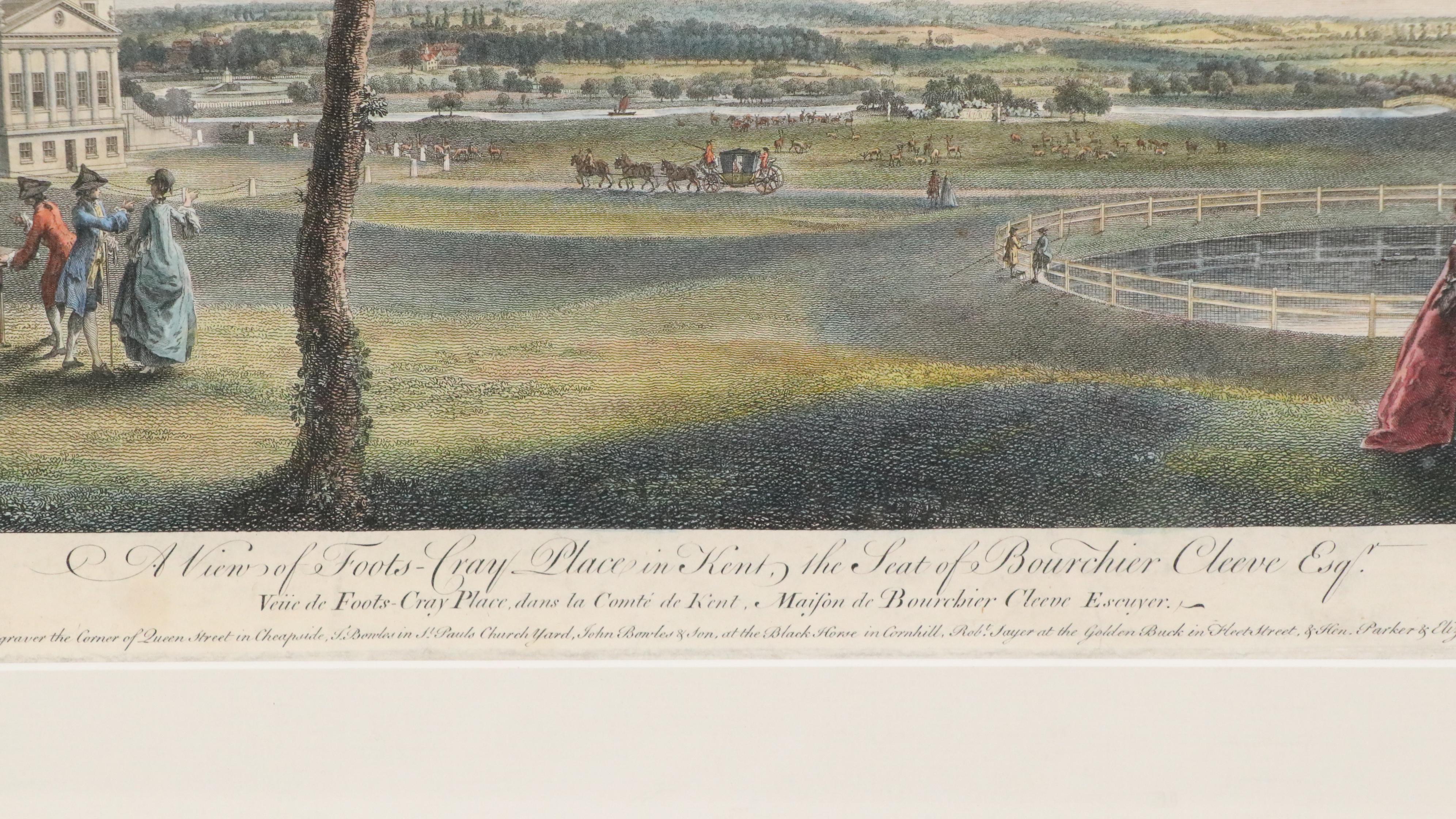 William Woollett Engraving "A View of Foots Cray Place in Kent"