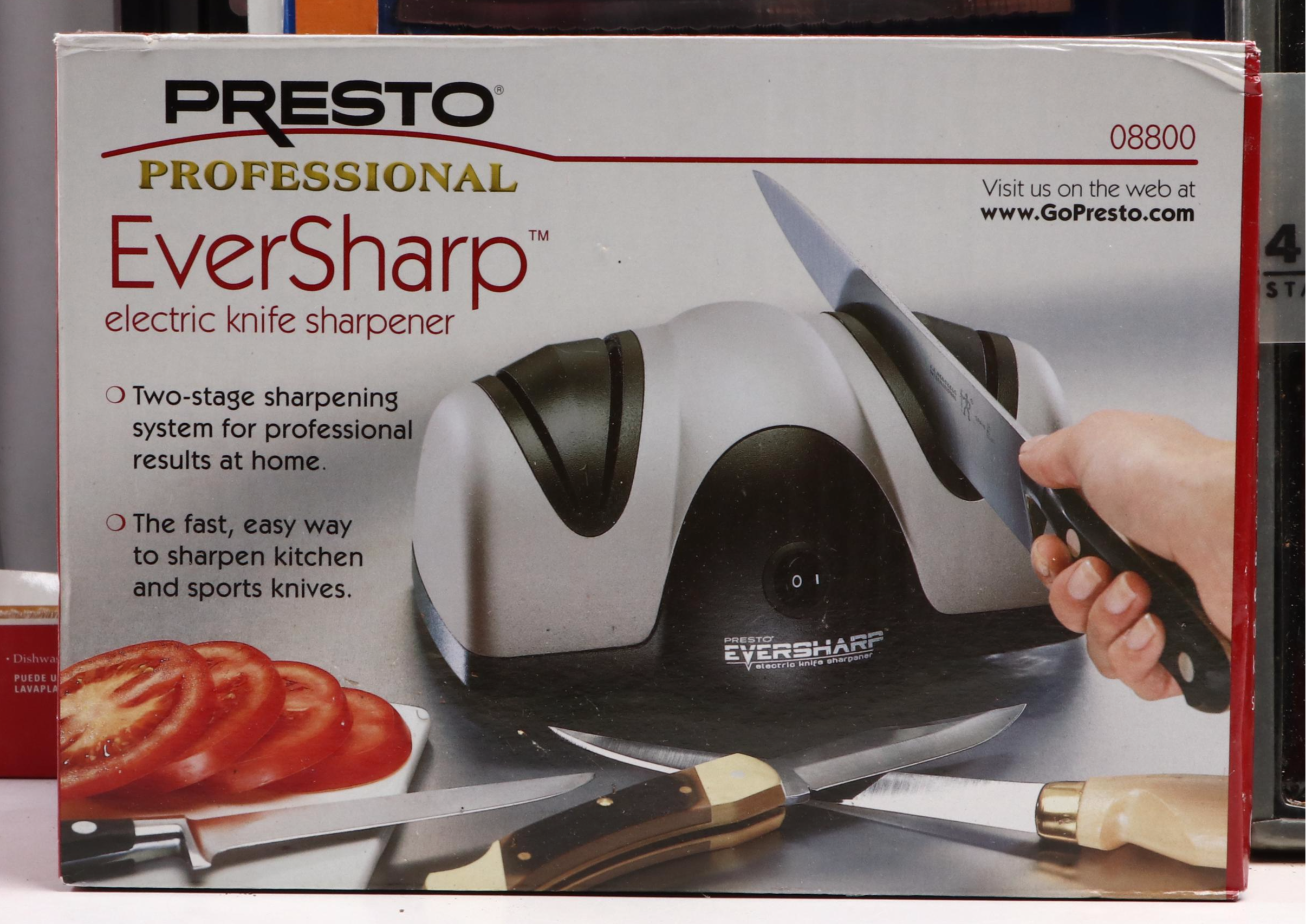 Presto "EverSharp" Knife Sharpener with Other Knives and Barbecue Set