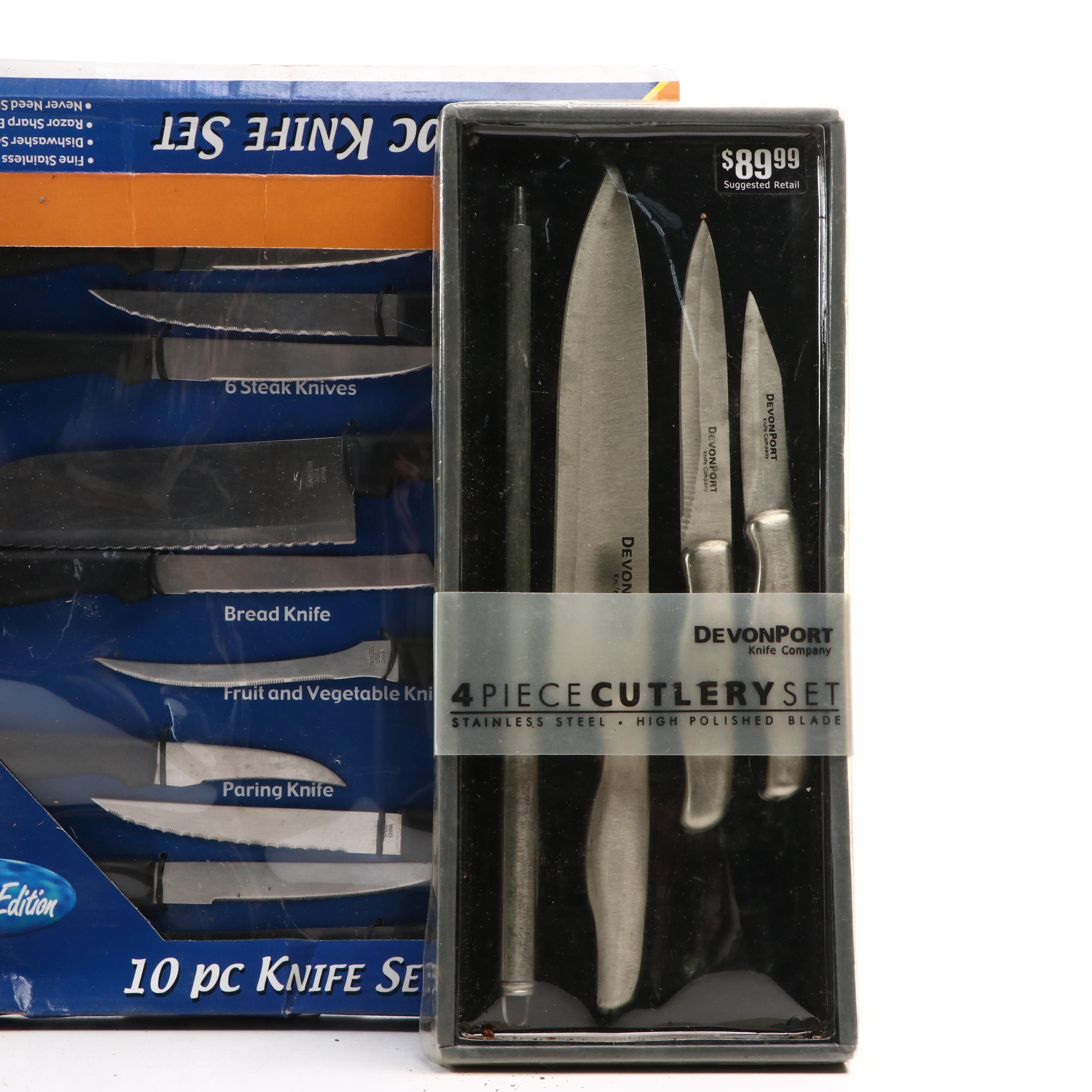 Presto "EverSharp" Knife Sharpener with Other Knives and Barbecue Set