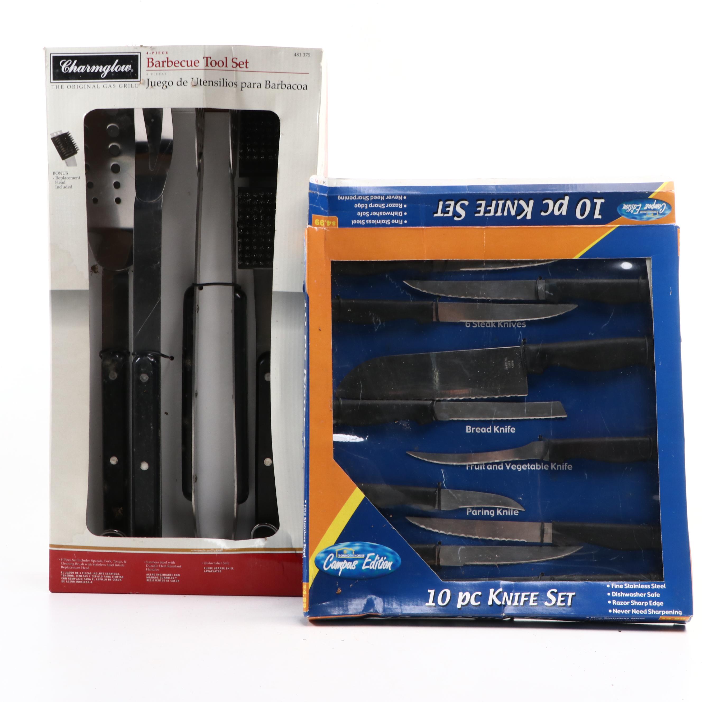 Presto "EverSharp" Knife Sharpener with Other Knives and Barbecue Set