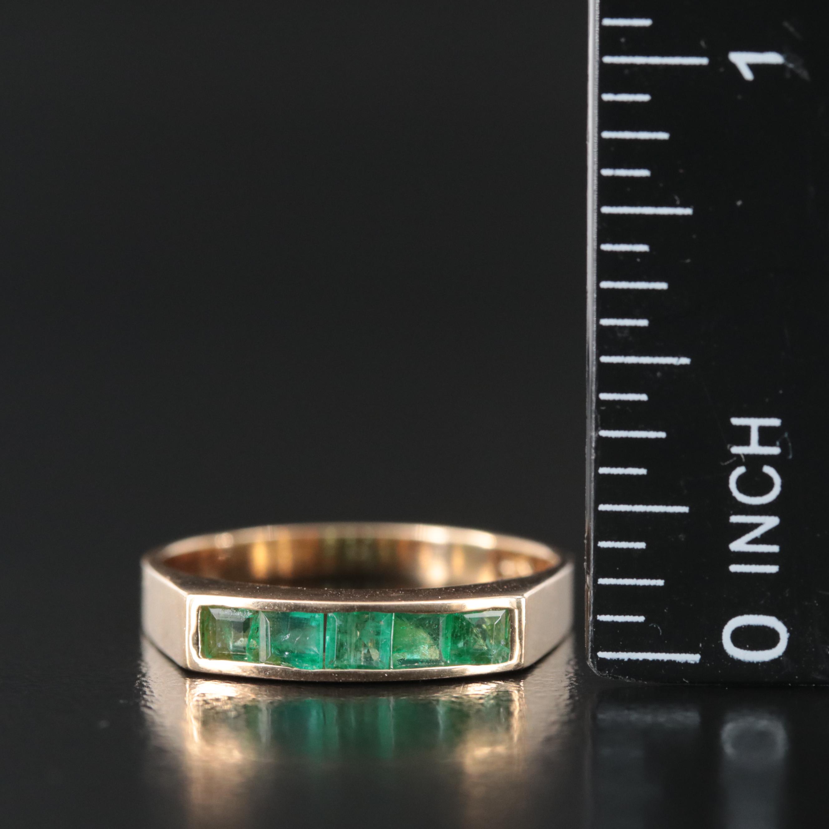14K Emerald Channel Ring