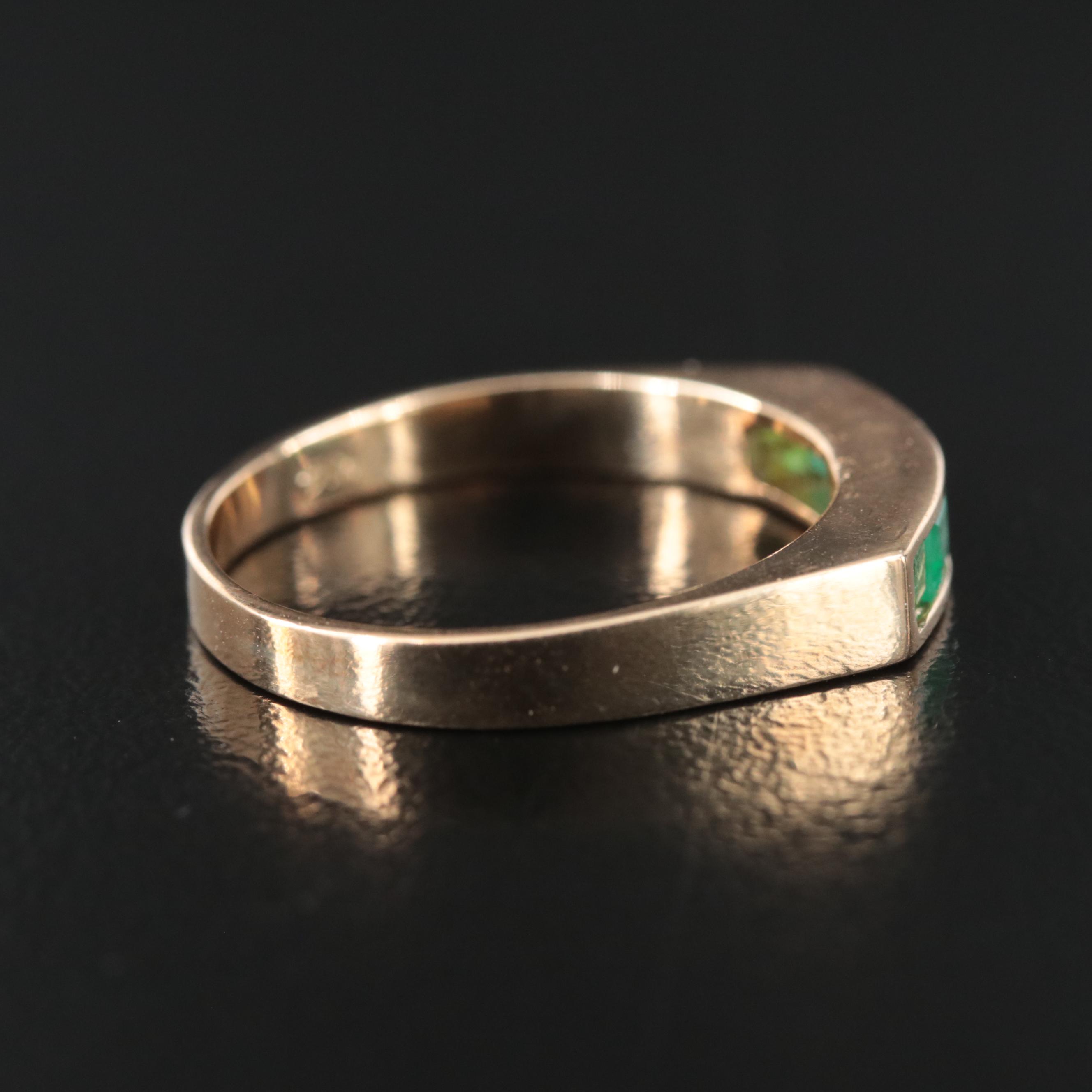 14K Emerald Channel Ring