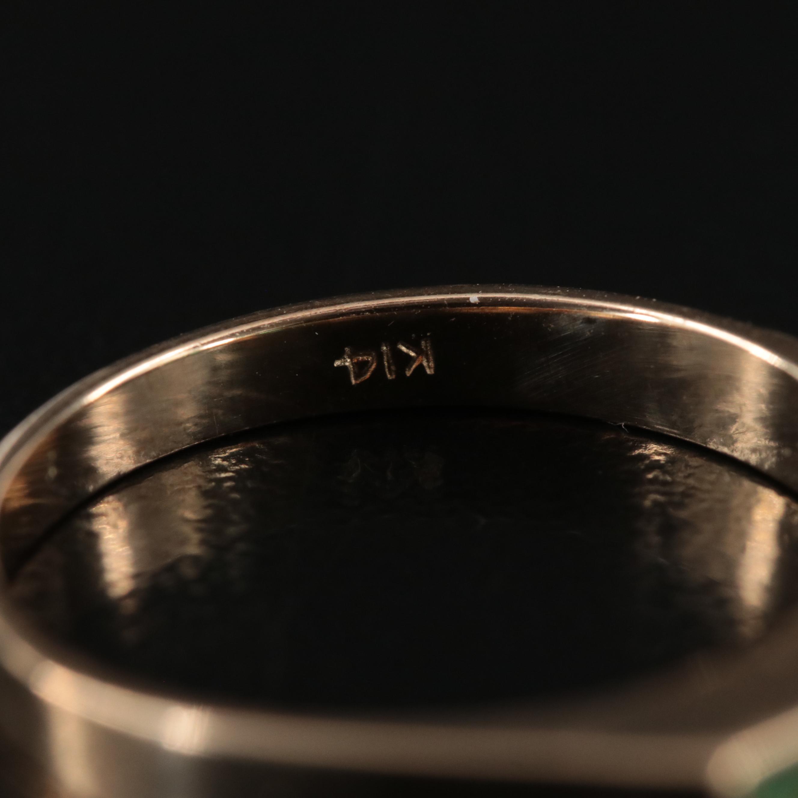 14K Emerald Channel Ring