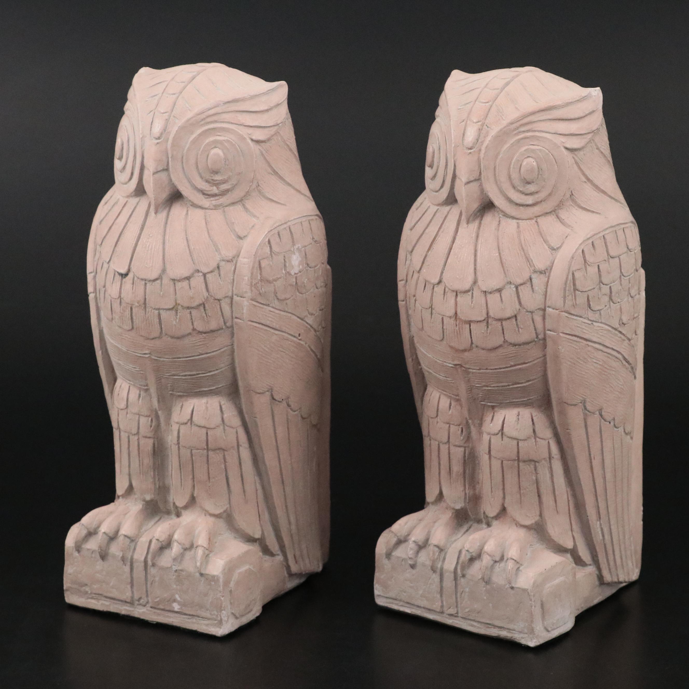 Art Deco Library of Congress Cast Owl Bookends