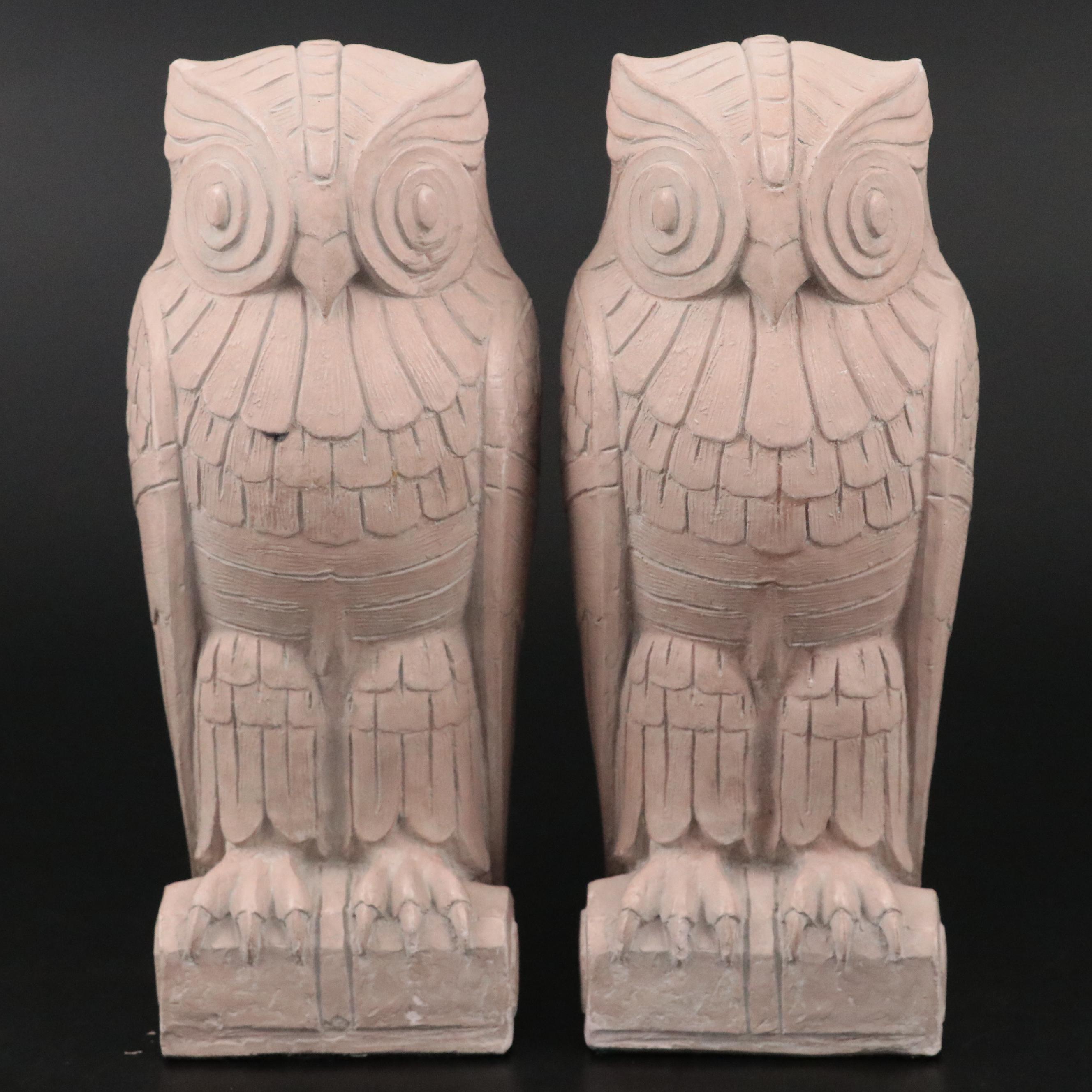 Art Deco Library of Congress Cast Owl Bookends