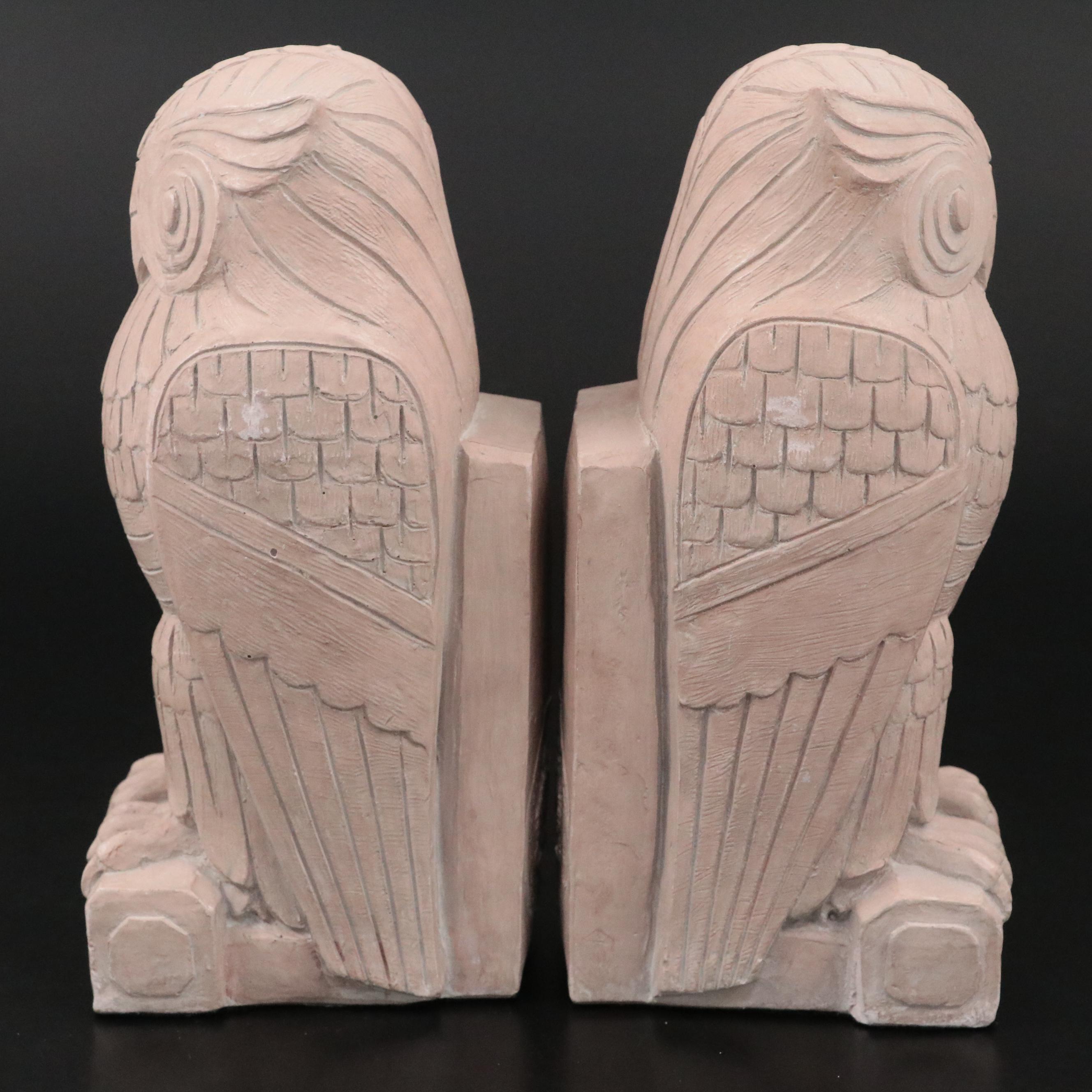 Art Deco Library of Congress Cast Owl Bookends