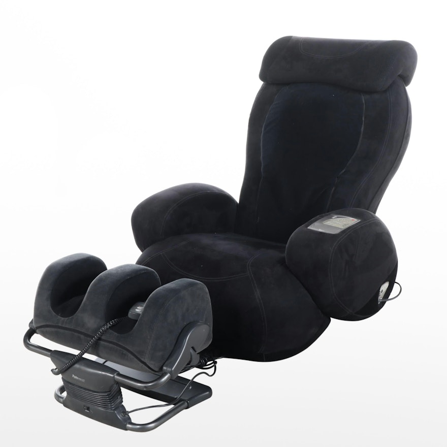 Sharper Image "iJoy 200" Massage Chair with Interactive Health Massage Ottoman