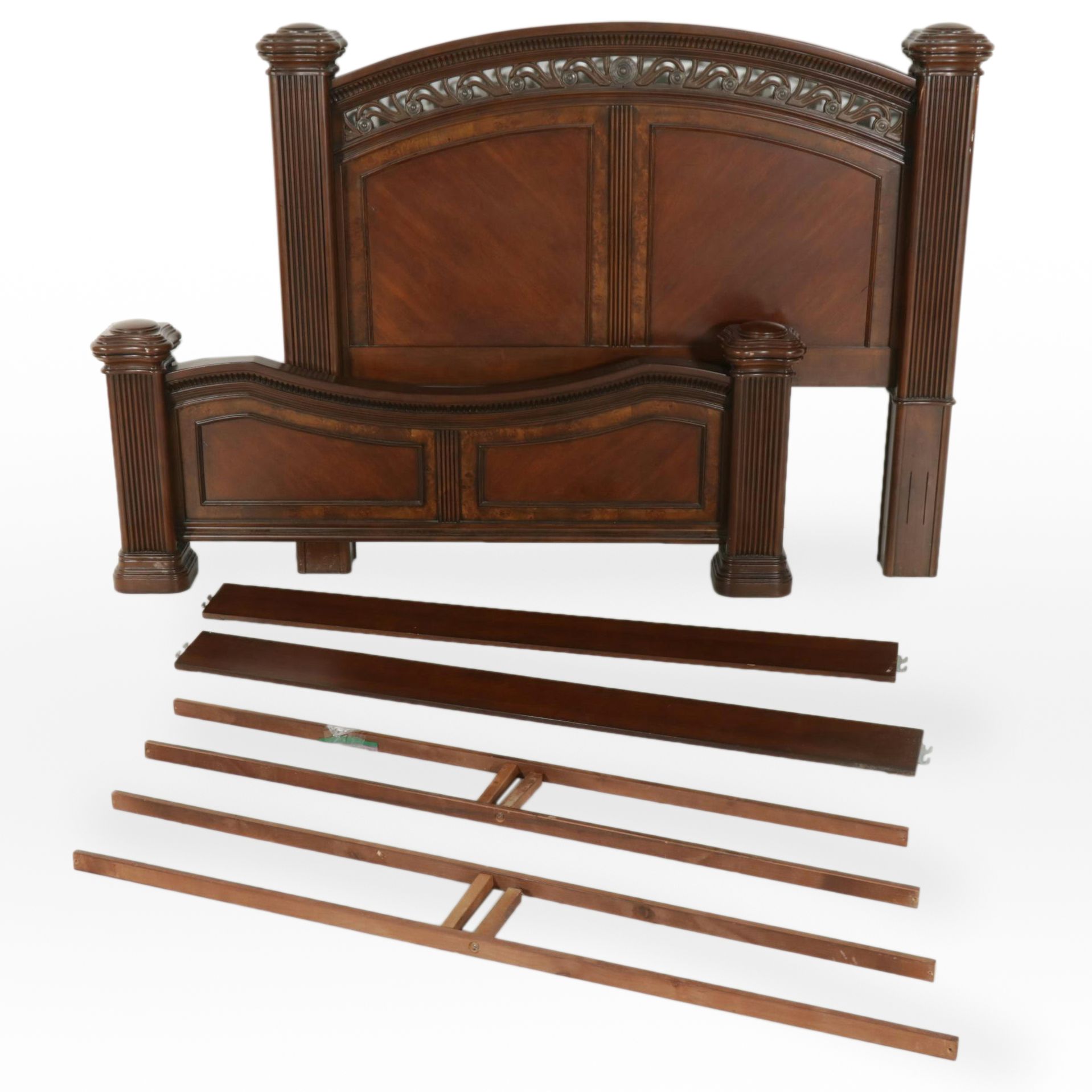 Starwood Cherry and Pierced Iron King Size Bed Frame