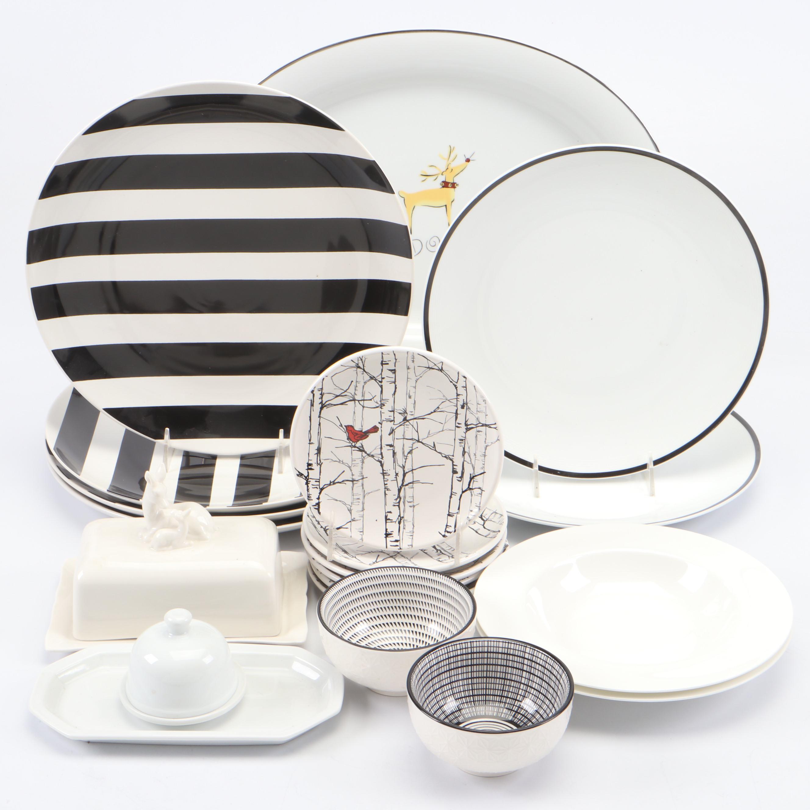 Studio Nova, IKEA and Other Black and White Ceramic Dinnerware and Serveware
