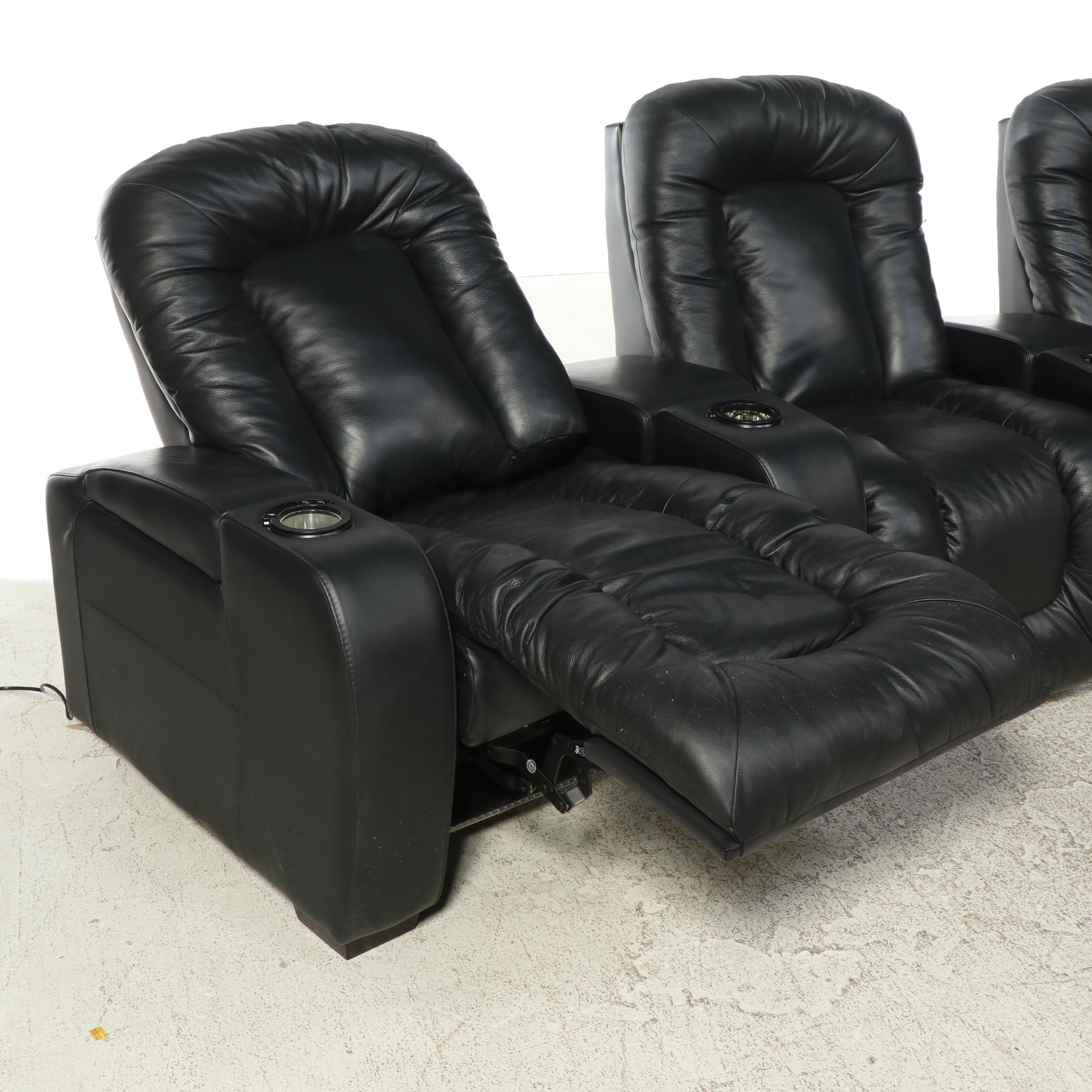 Palliser Leather Four-Seat Home Theater Power Recliners