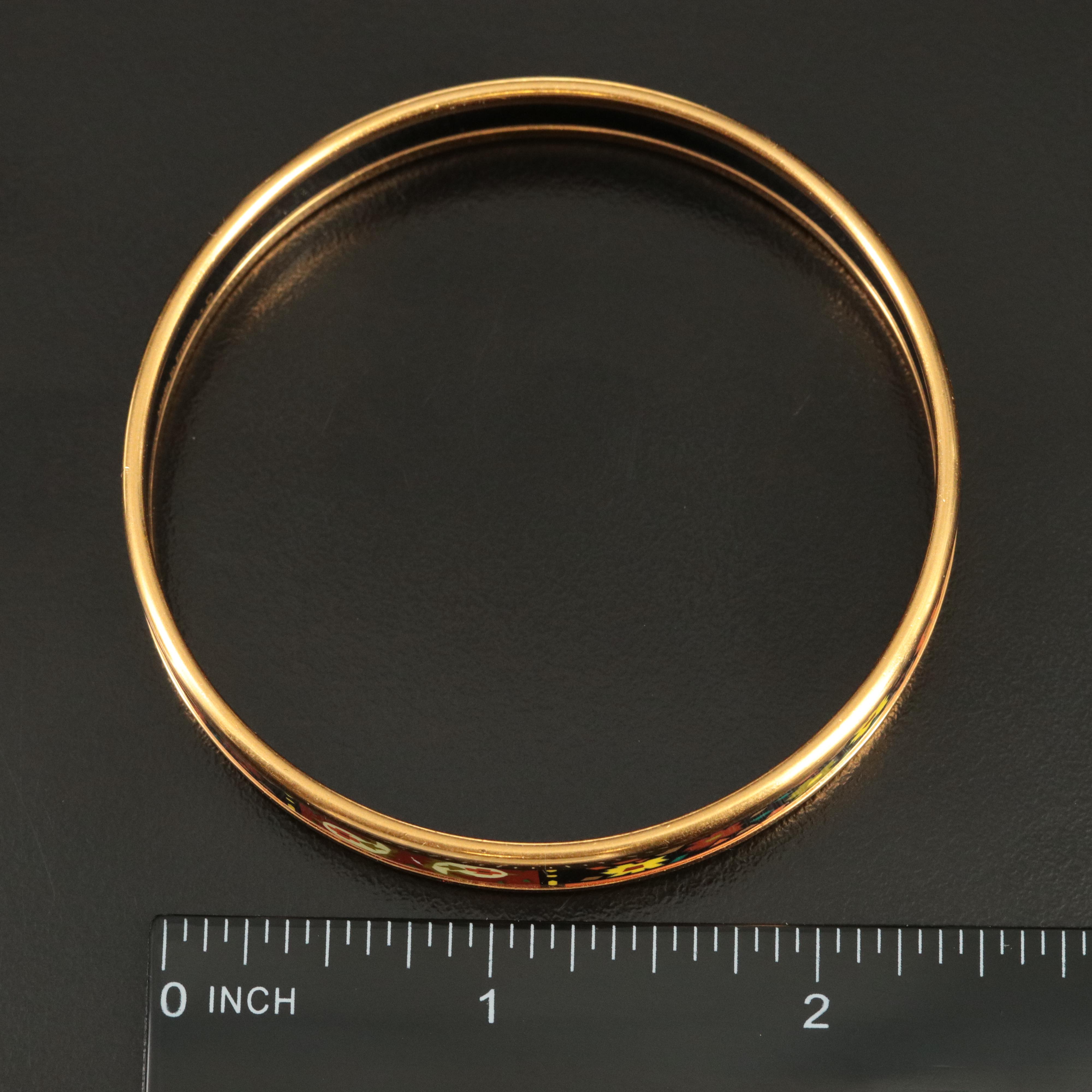 Hermès Narrow Enamel Bangle Bracelet