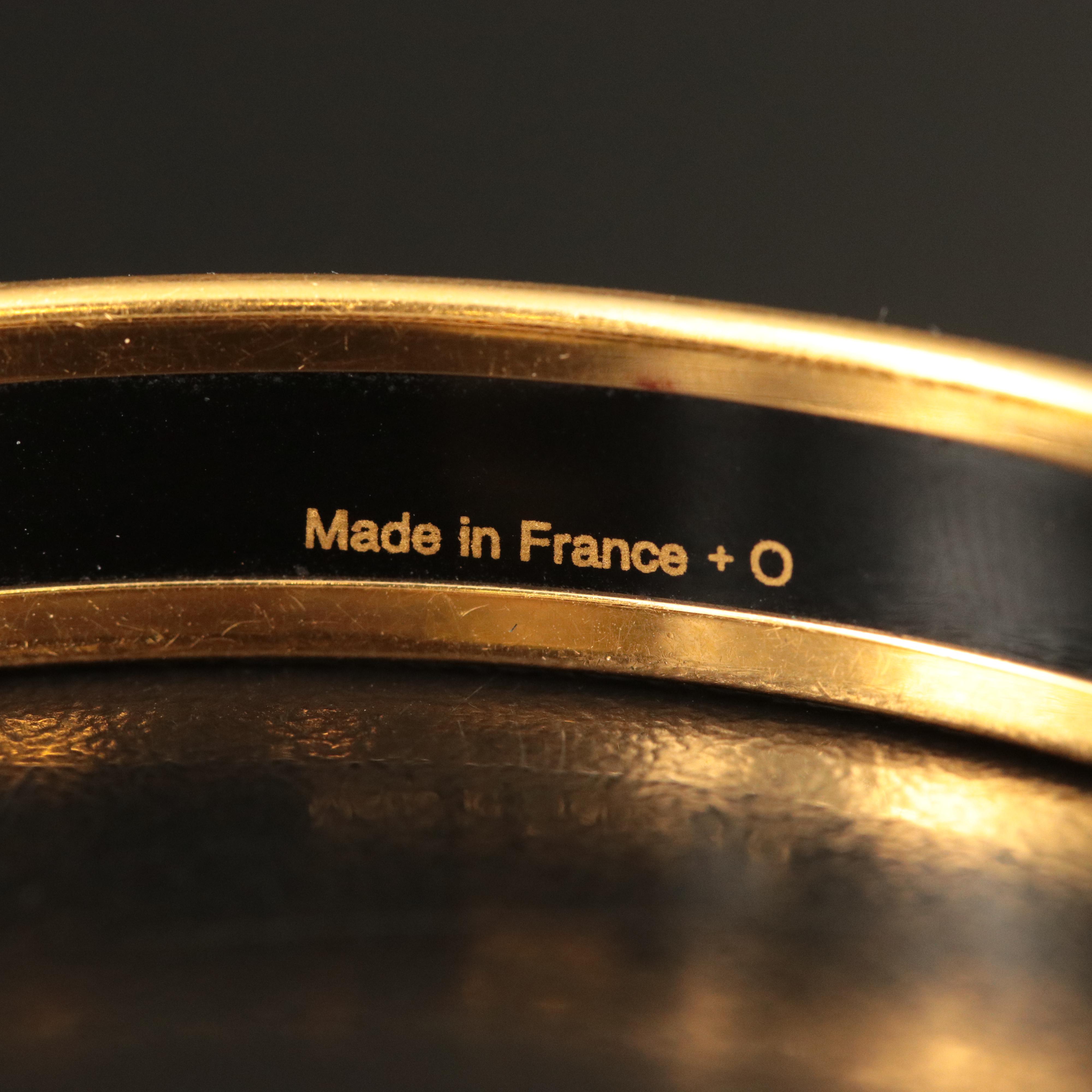 Hermès Narrow Enamel Bangle Bracelet