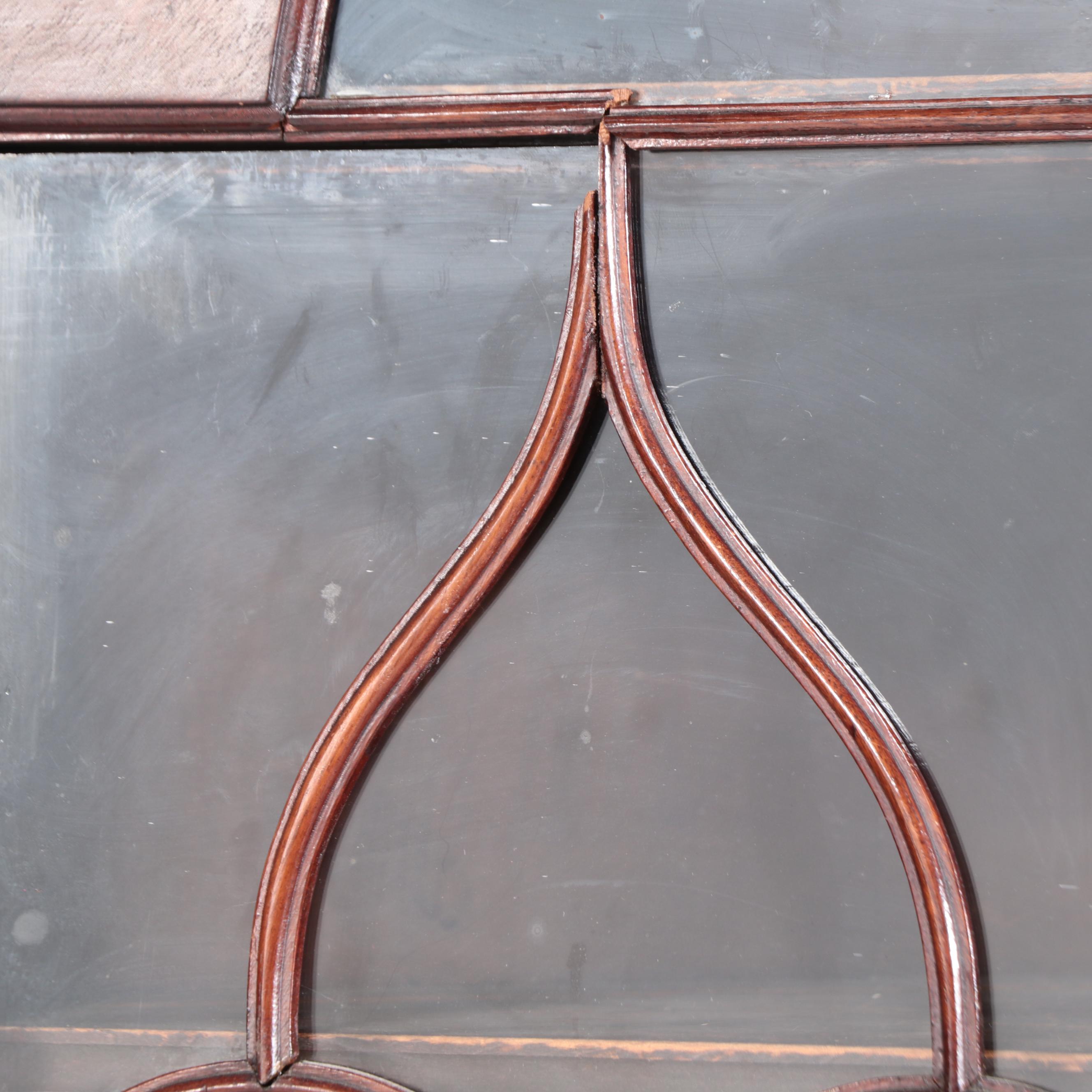 American Empire Mahogany Paw Foot Glass Front Corner Cabinet, Mid-Late 19th C.