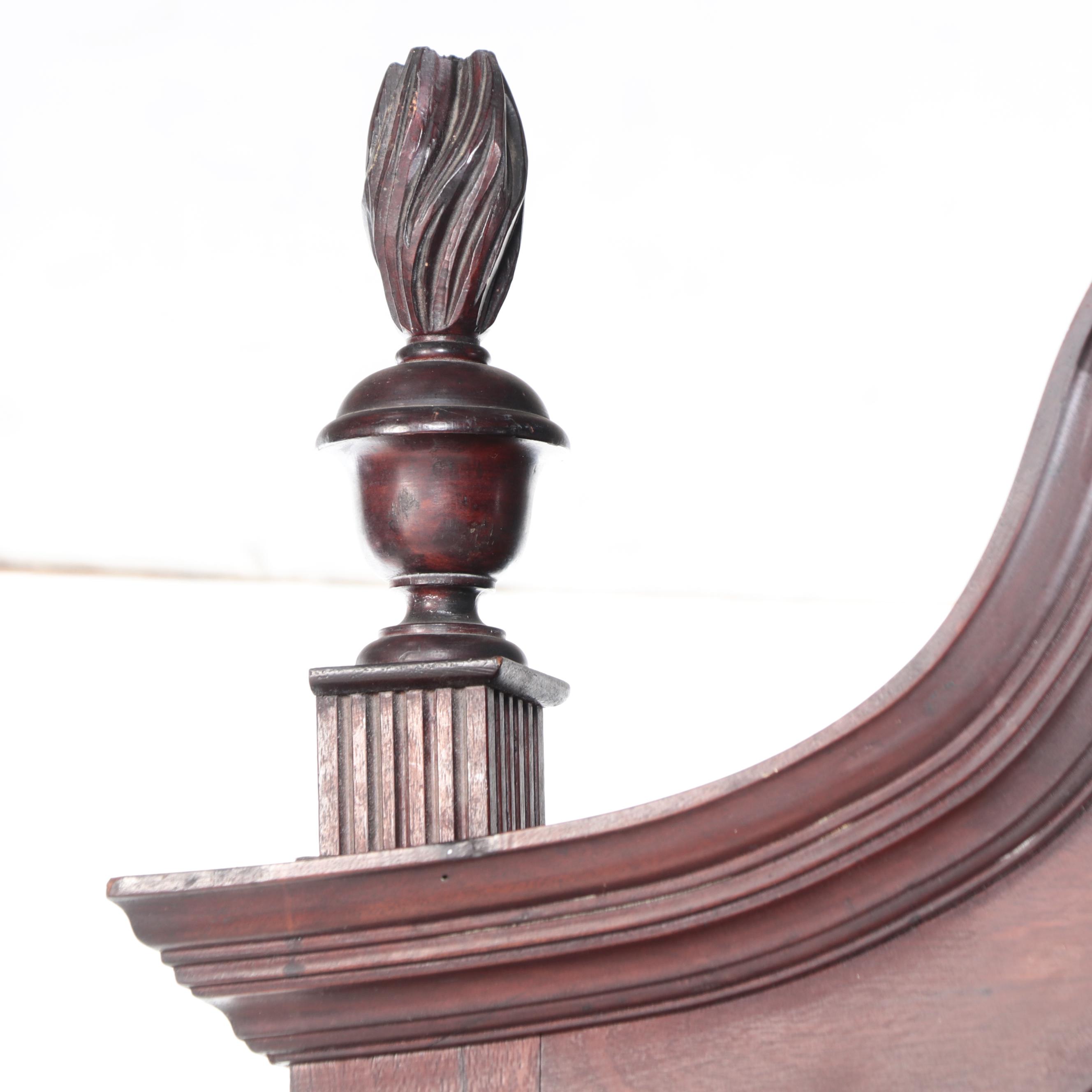 American Empire Mahogany Paw Foot Glass Front Corner Cabinet, Mid-Late 19th C.