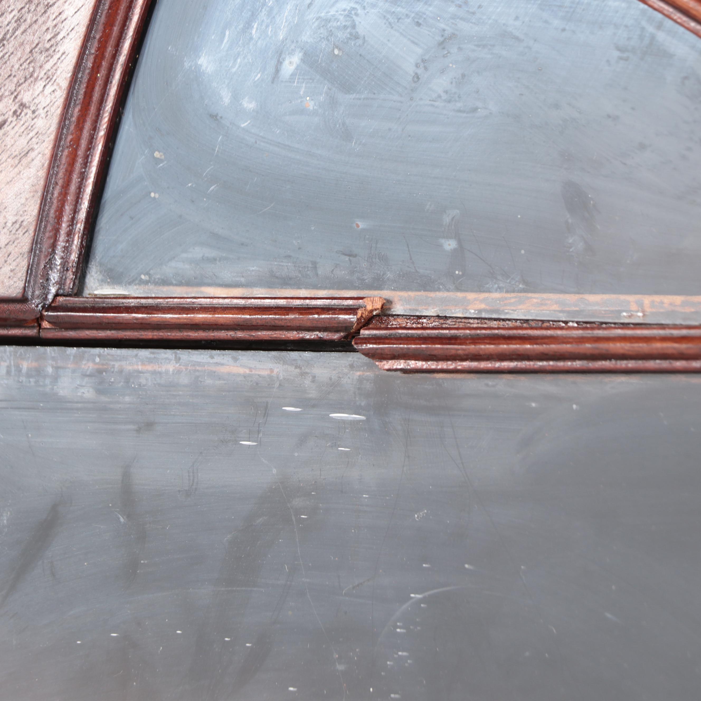 American Empire Mahogany Paw Foot Glass Front Corner Cabinet, Mid-Late 19th C.