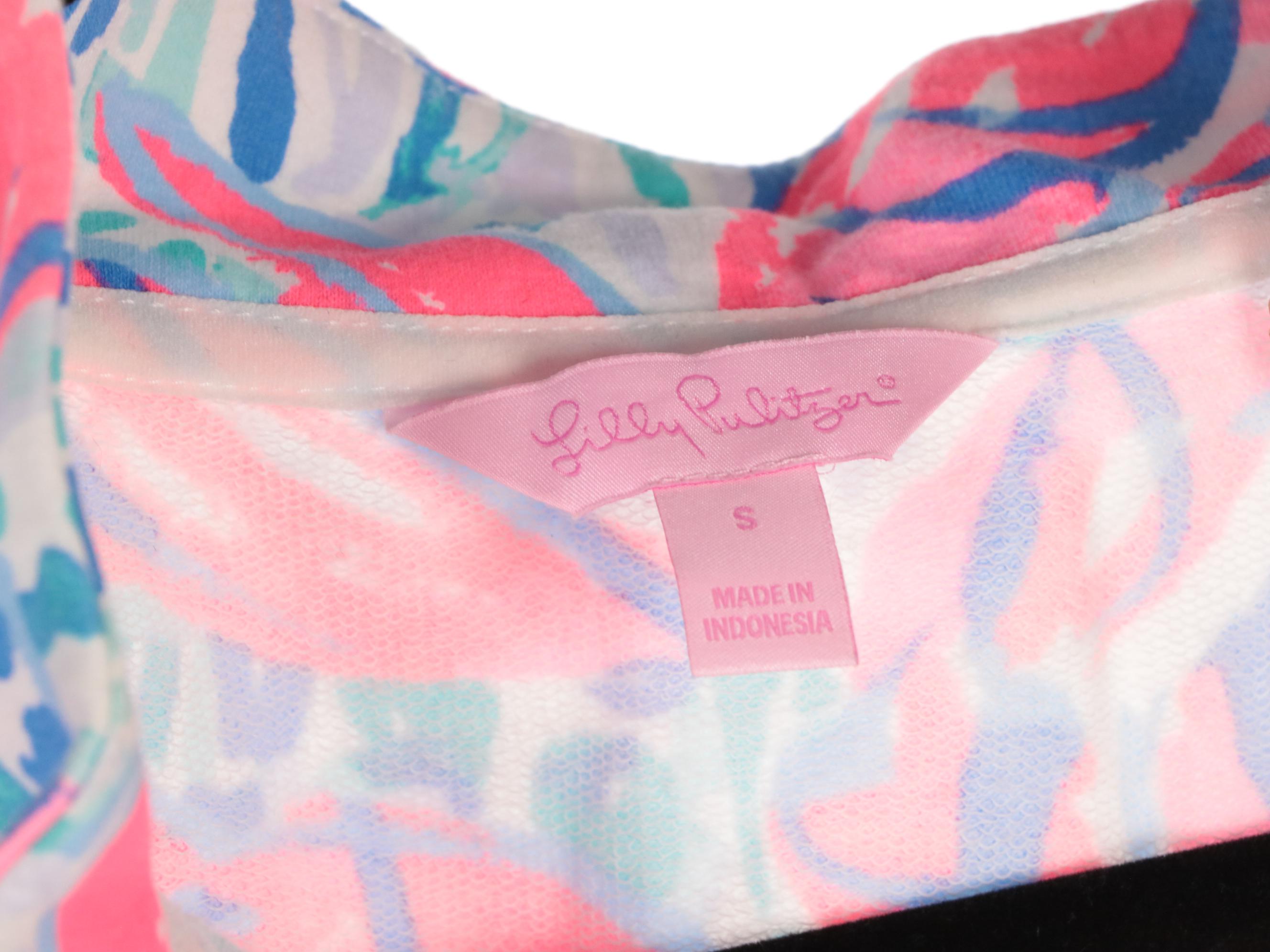 Lilly Pulitzer Printed Cotton Half-Zip Pullovers & Bubblegum Pink V-Neck Sweater