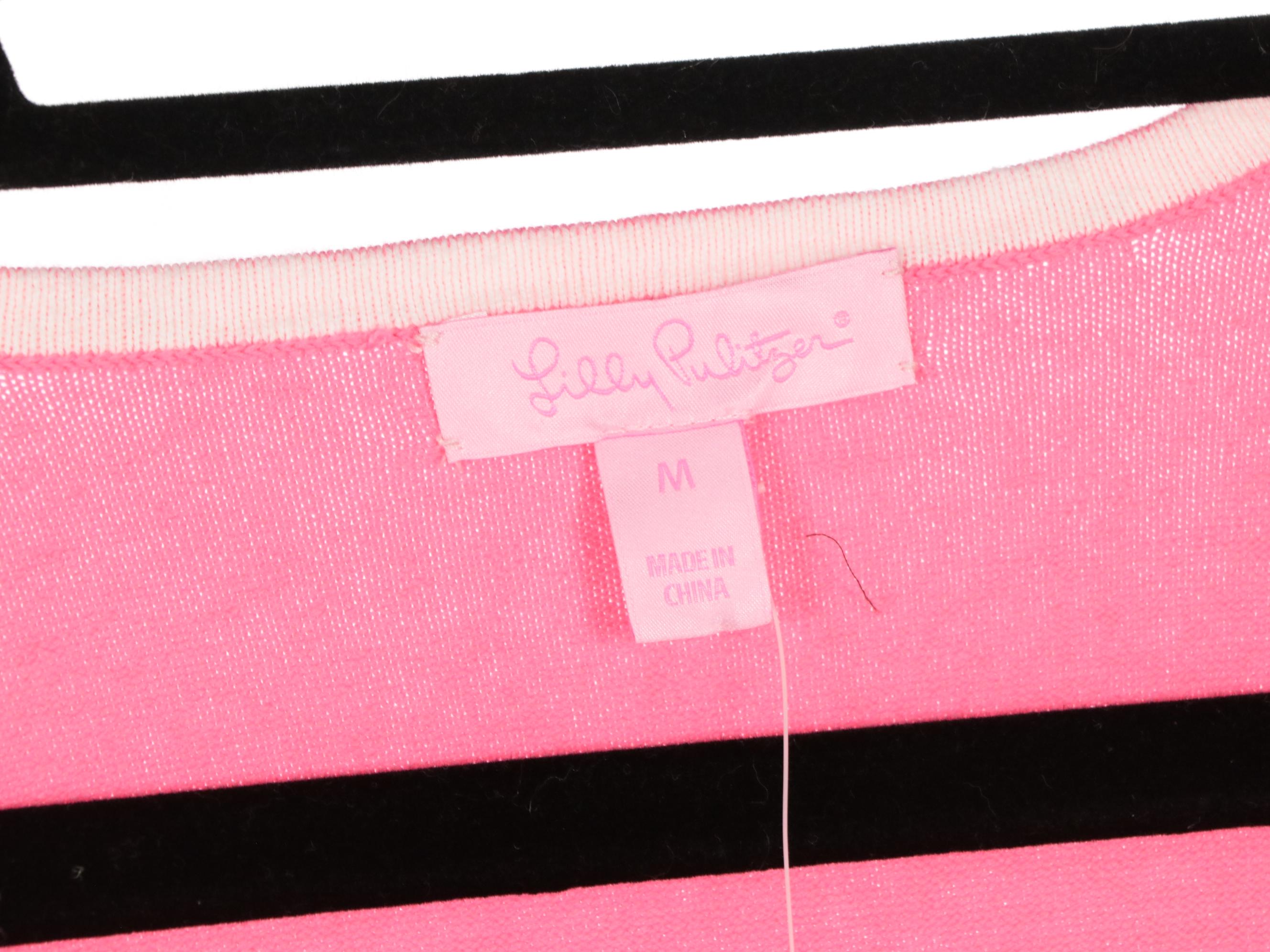 Lilly Pulitzer Printed Cotton Half-Zip Pullovers & Bubblegum Pink V-Neck Sweater