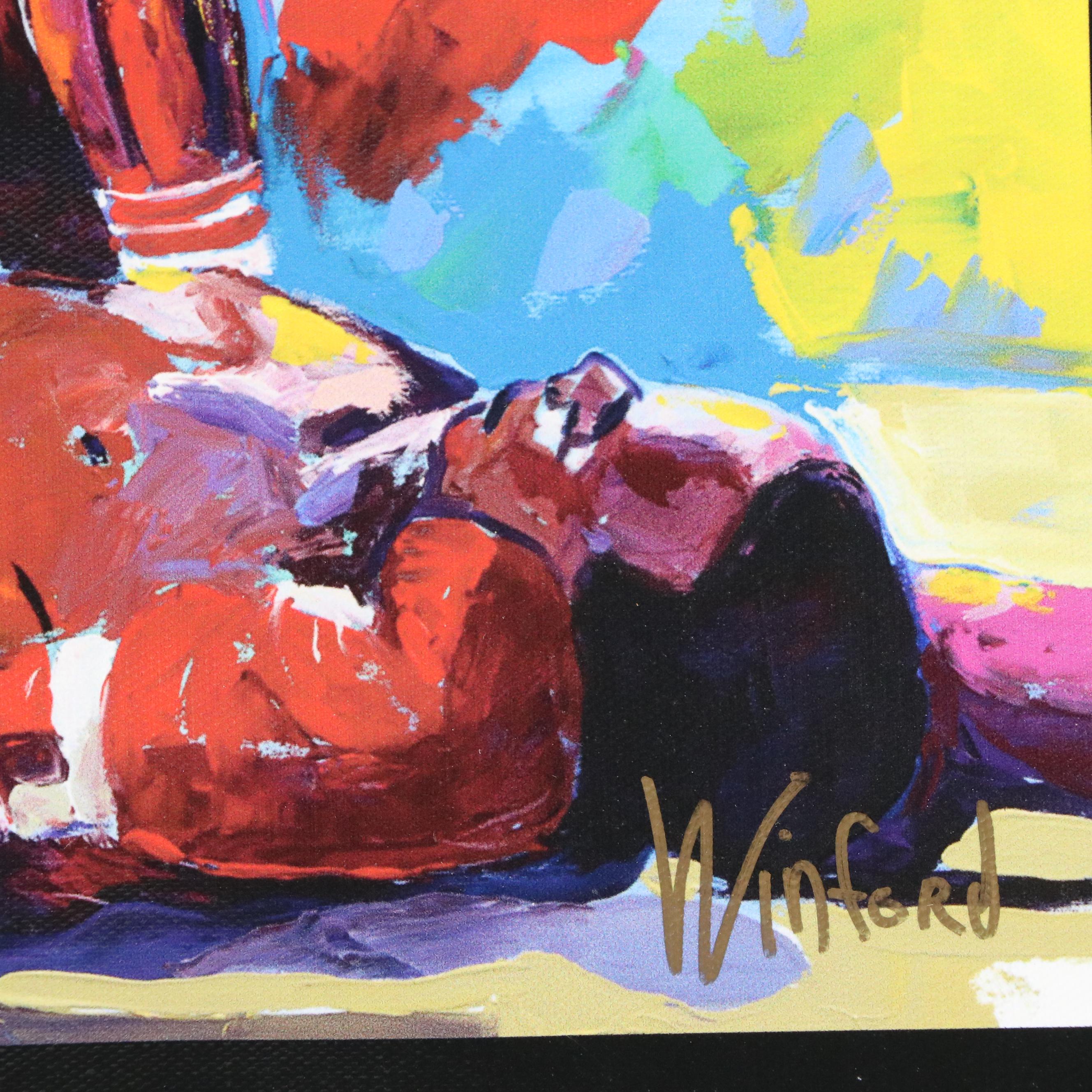 Jerry Rice and Muhammad Ali Artwork Signed By Winford Galmon