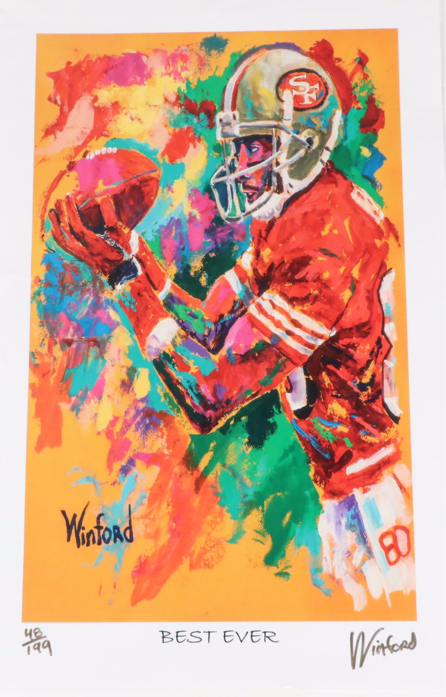 Jerry Rice and Muhammad Ali Artwork Signed By Winford Galmon
