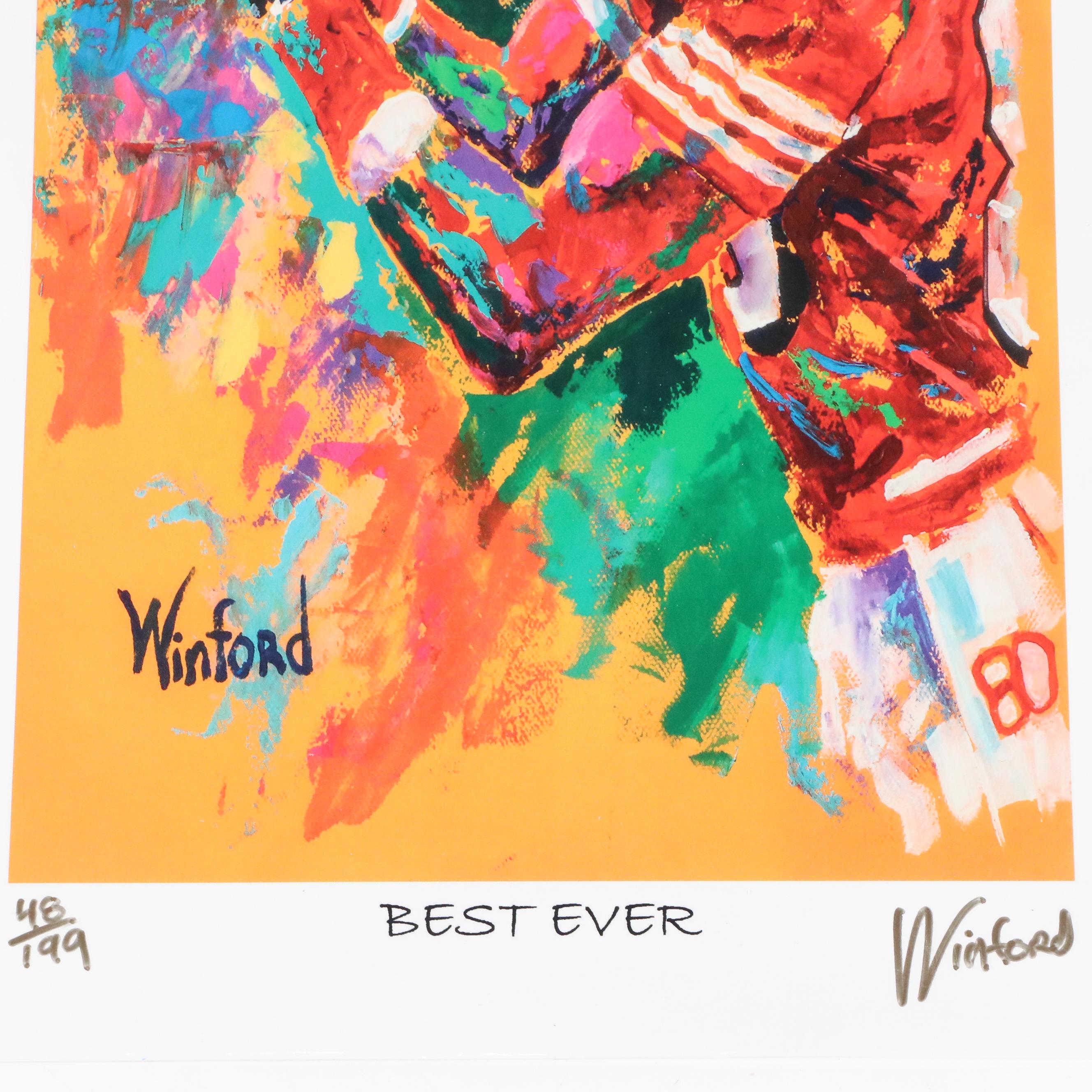 Jerry Rice and Muhammad Ali Artwork Signed By Winford Galmon