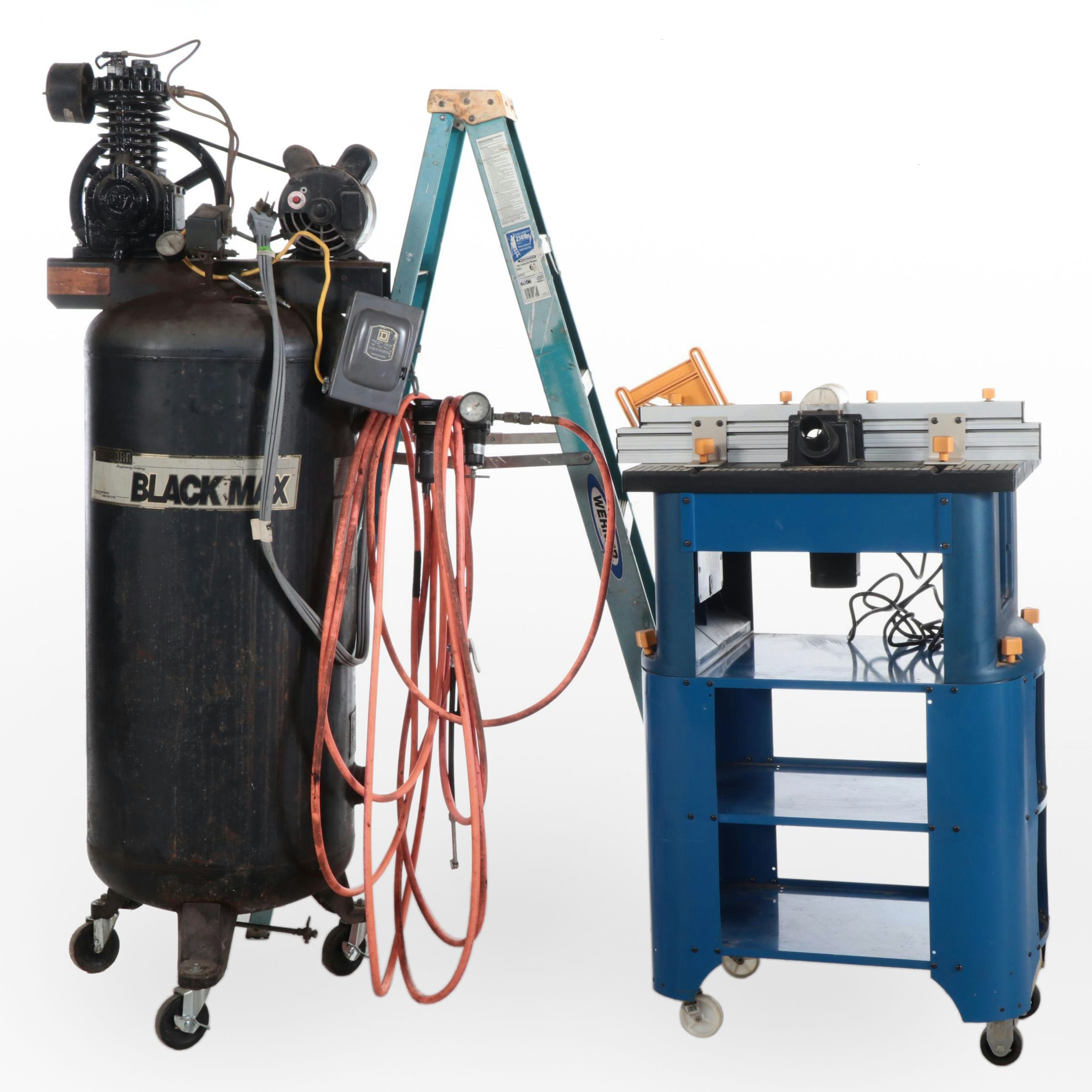 Sanborn Black Max Air Compressor, Central Machinery Router & Table ...
