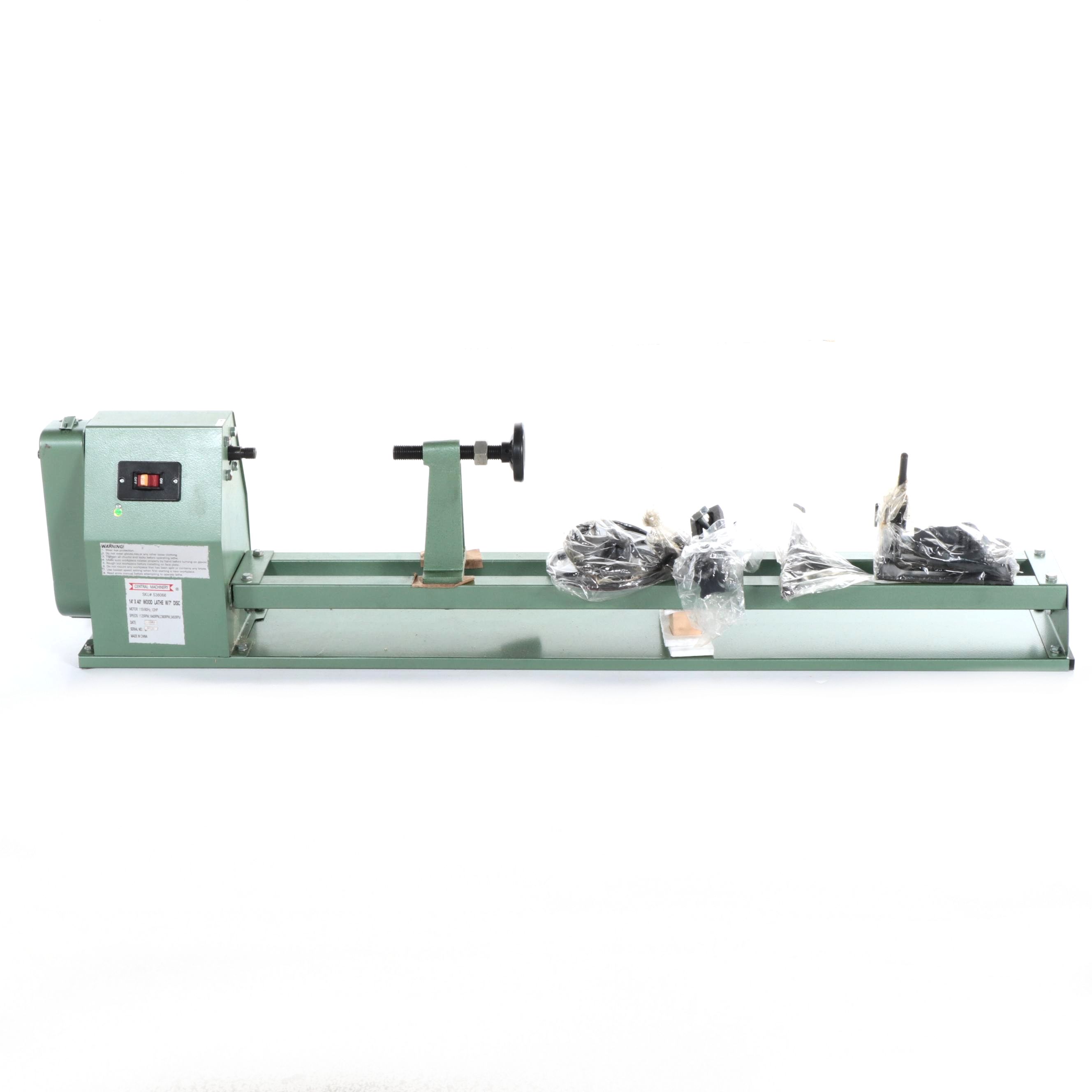 Central Machinery 13" x 40" Wood Lathe with 7" Disc