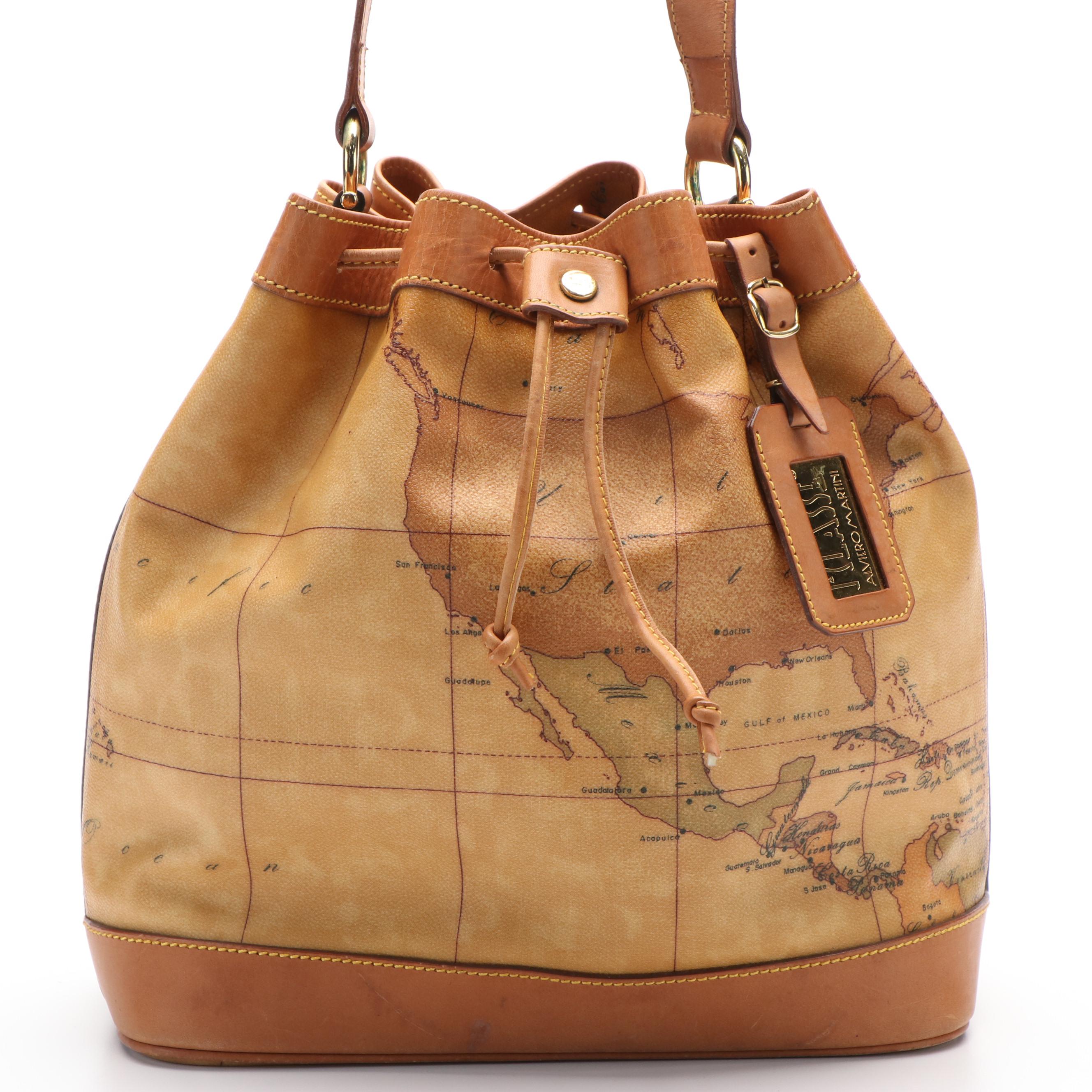 Alviero Martini 1A Classe Bucket Bag in Printed Coated Canvas