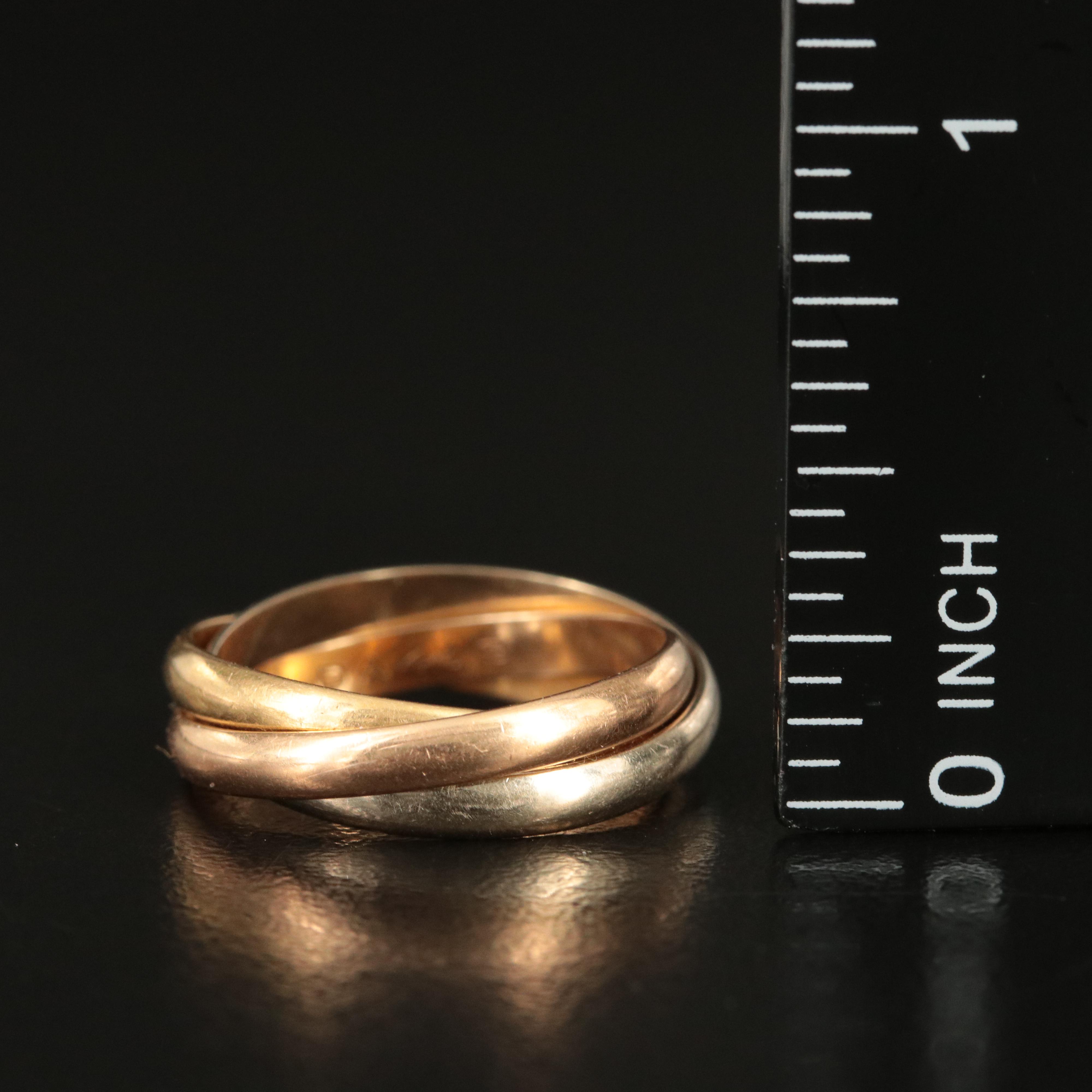 Cartier 18K Tri-Color Trinity Ring