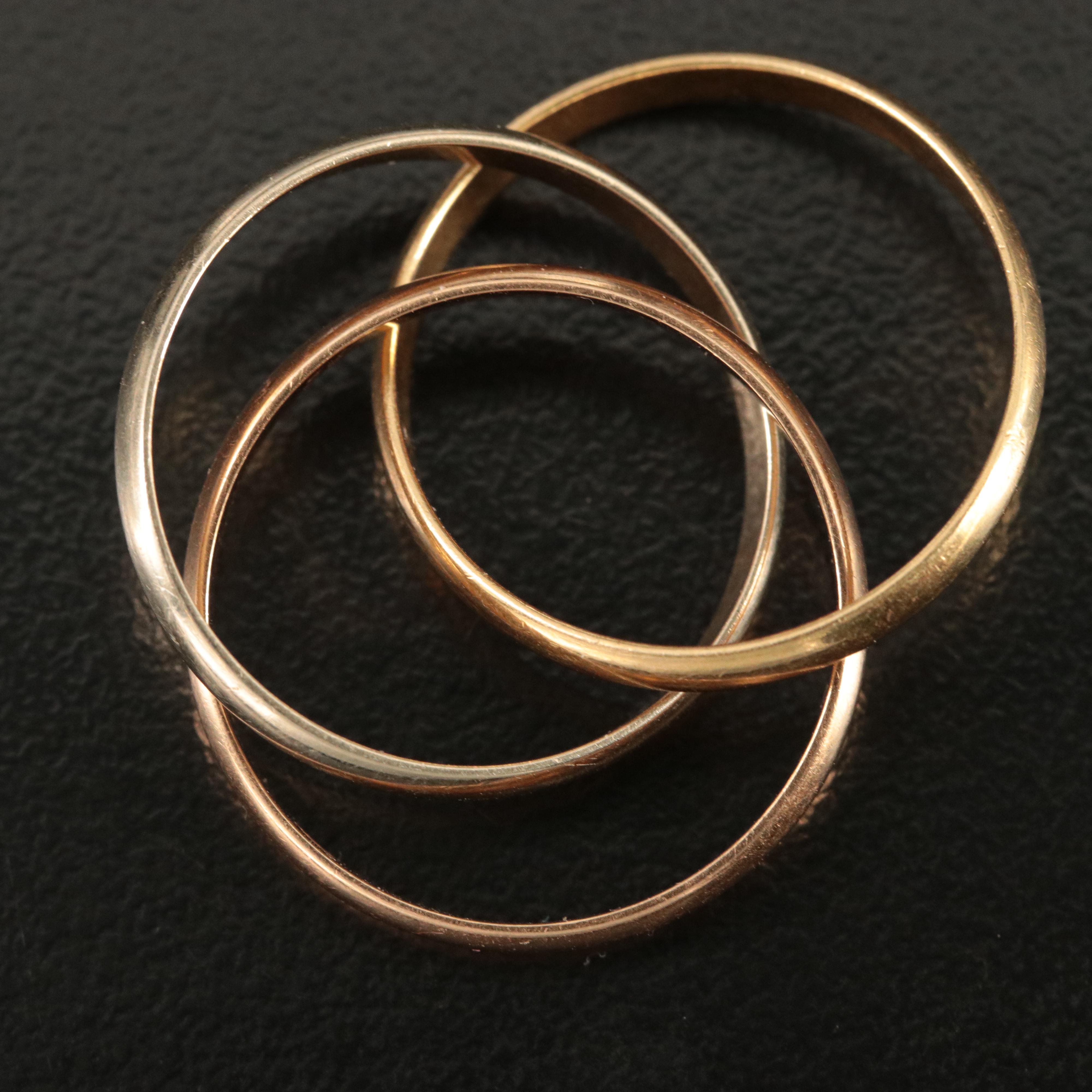 Cartier 18K Tri-Color Trinity Ring