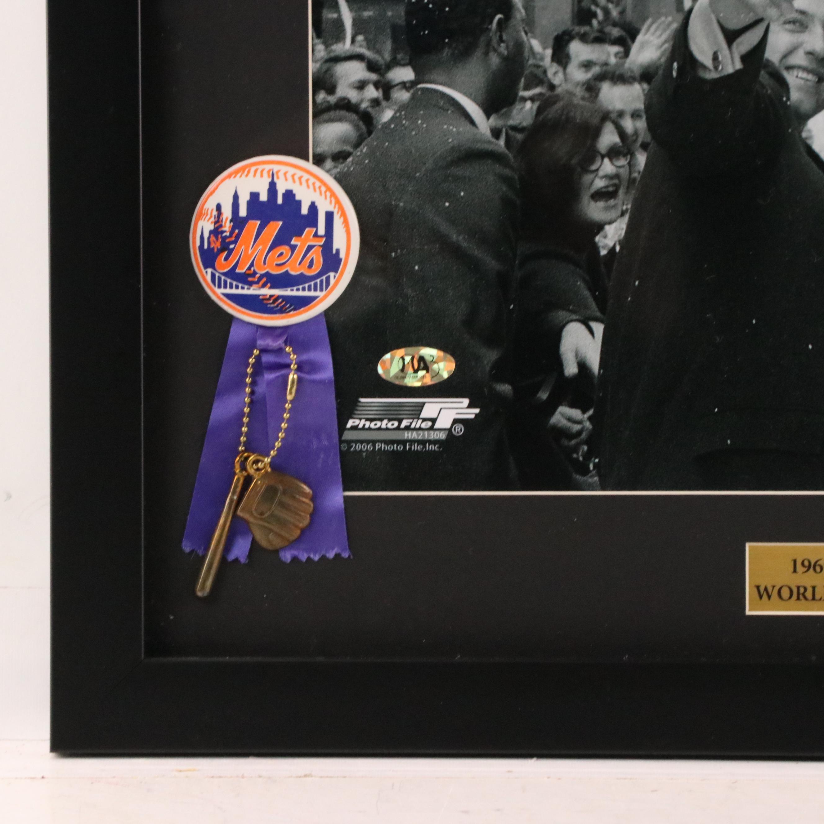 New York Mets Team Signed 1969 World Series Champions Display with Nolan Ryan